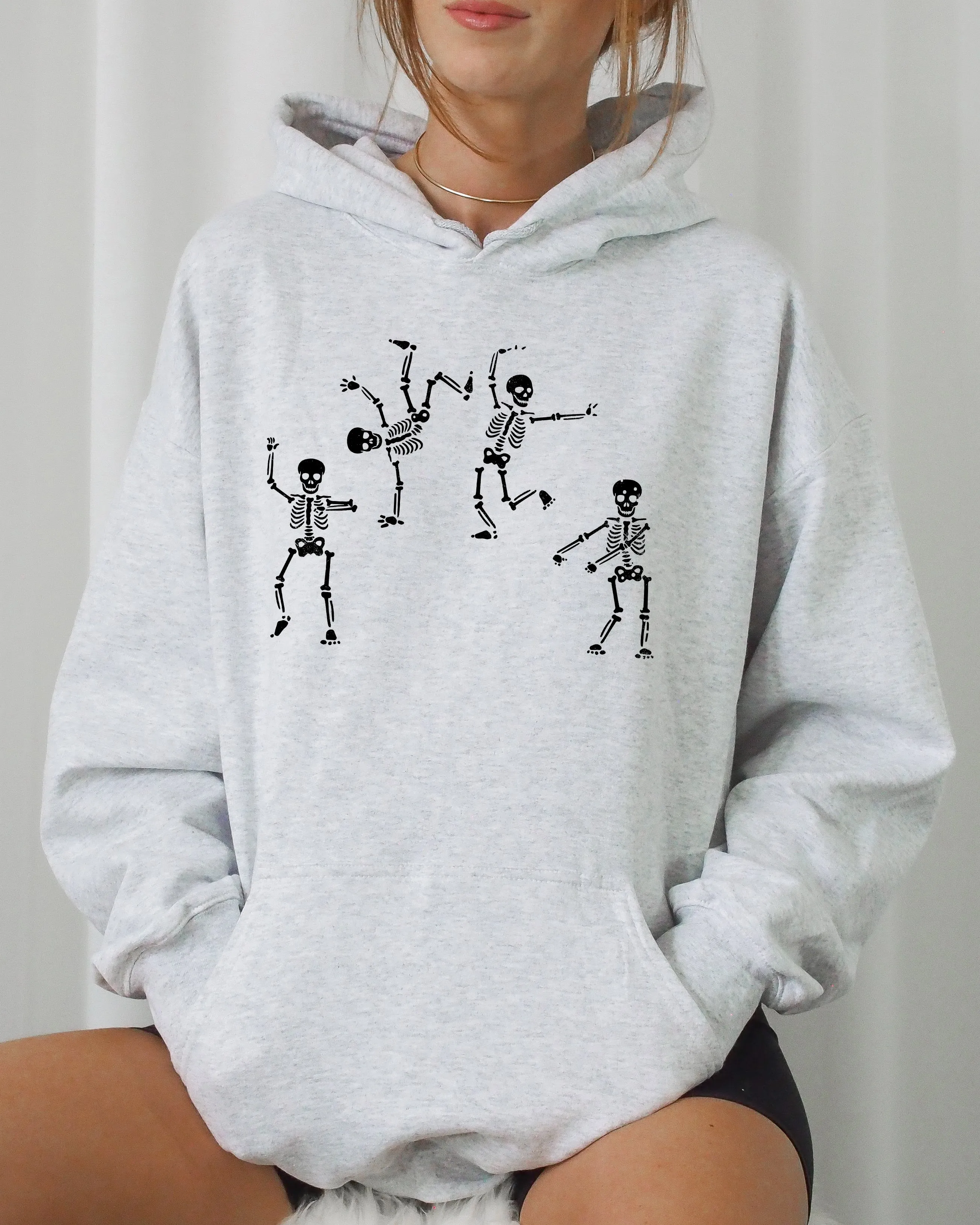 Funny Dancing Skeletons, Witch, Skull, Funny, Spooky, Aesthetic, Meme, Halloween, Costume, Hoodie, Hooded Sweatshirt sold by Refinery Number One product image thumbnail 2
