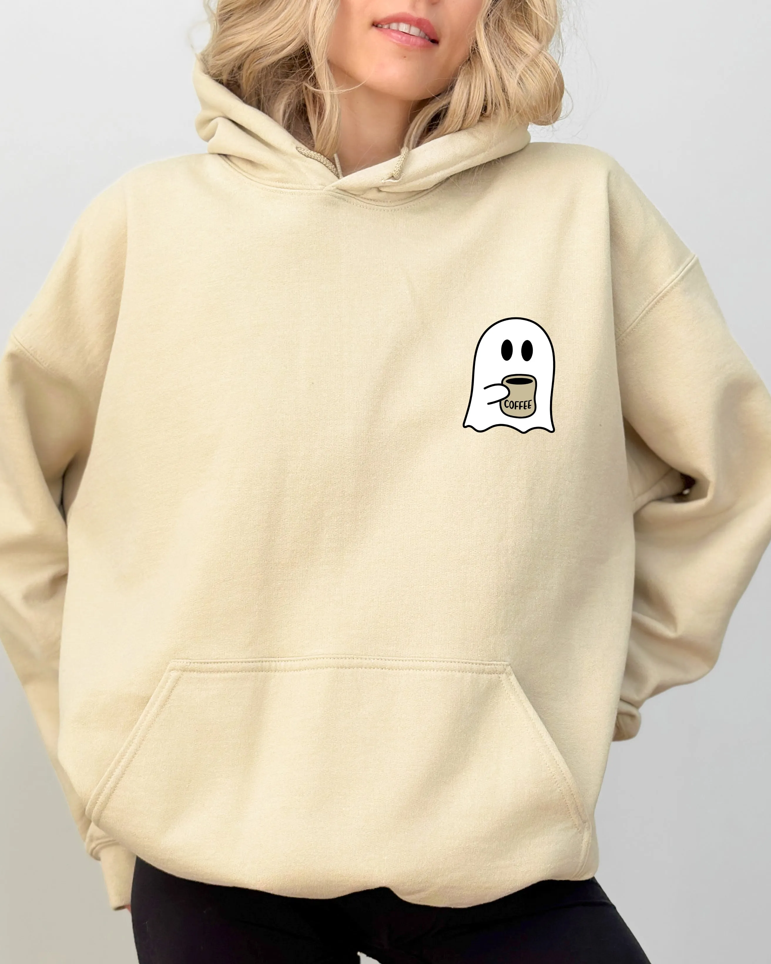 Ghost, Coffee Lover, Pocket, Skeleton, Ghost, Witch, Skull, Funny, Spooky, Aesthetic, Meme, Halloween, Costume, Hoodie, Hooded Sweatshirt sold by Refinery Number One product image thumbnail 5