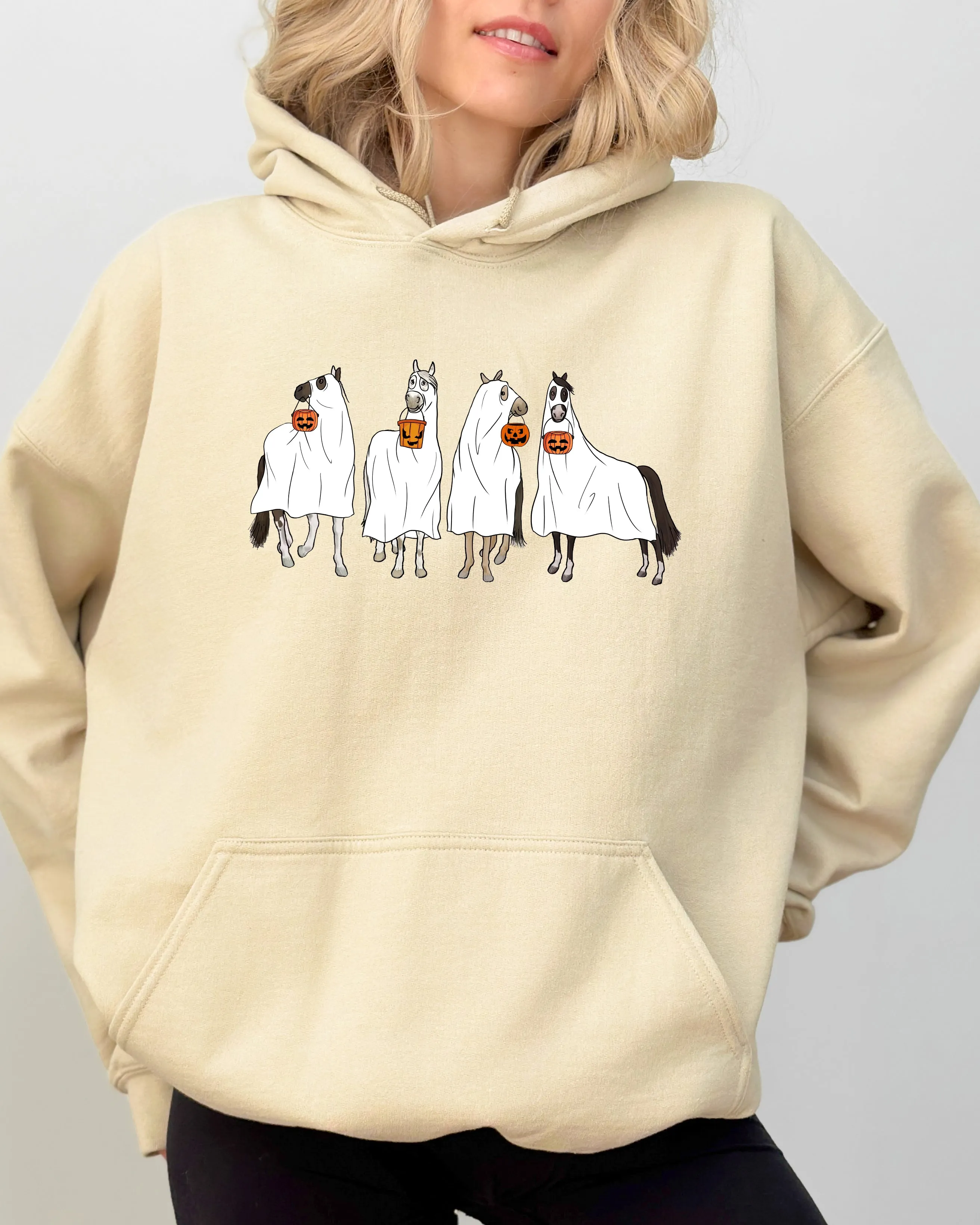 Horse, Ghost, Farm, Skeleton, Witch, Skull, Funny, Spooky, Aesthetic, Meme, Halloween, Costume, Hoodie, Hooded Sweatshirt sold by Refinery Number One product image thumbnail 5