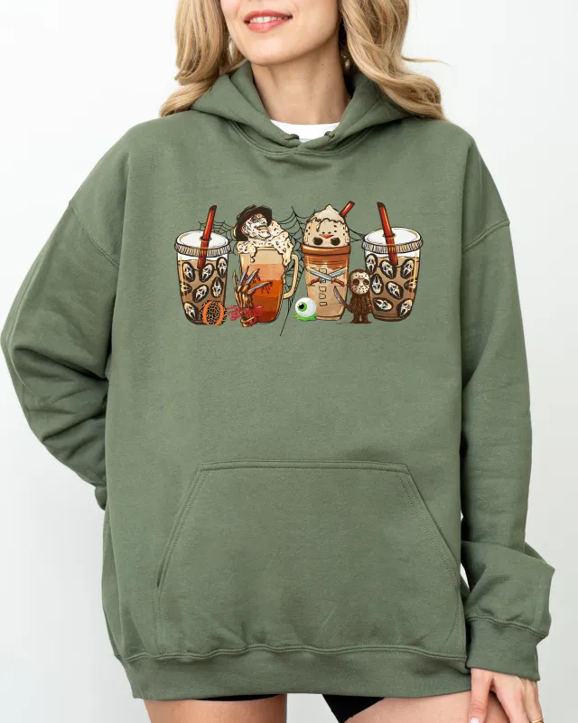 Halloween Coffee, Skeleton, Ghost, Witch, Skull, Spooky, Aesthetic, Meme, Halloween, Costume, Hoodie, Hooded Sweatshirt sold by Refinery Number One