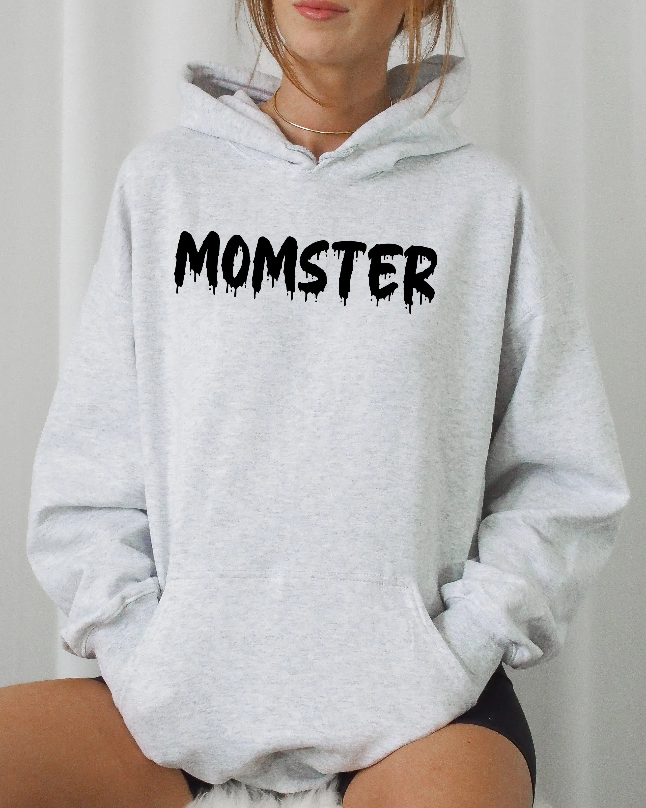 Momster, Skeleton, Ghost, Witch, Skull, Aesthetic, Meme, Halloween, Costume, Hoodie, Hooded Sweatshirt sold by Refinery Number One product image thumbnail 4