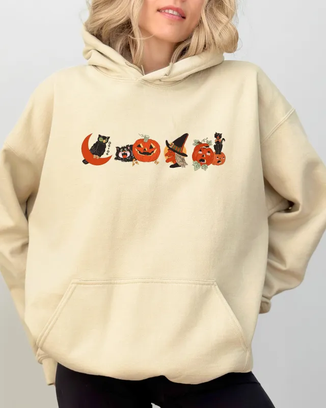 Vintage Pumpkin, Skeleton, Witch, Skull, Spooky, Aesthetic, Meme, Halloween, Costume, Hoodie, Hooded Sweatshirt sold by Refinery Number One