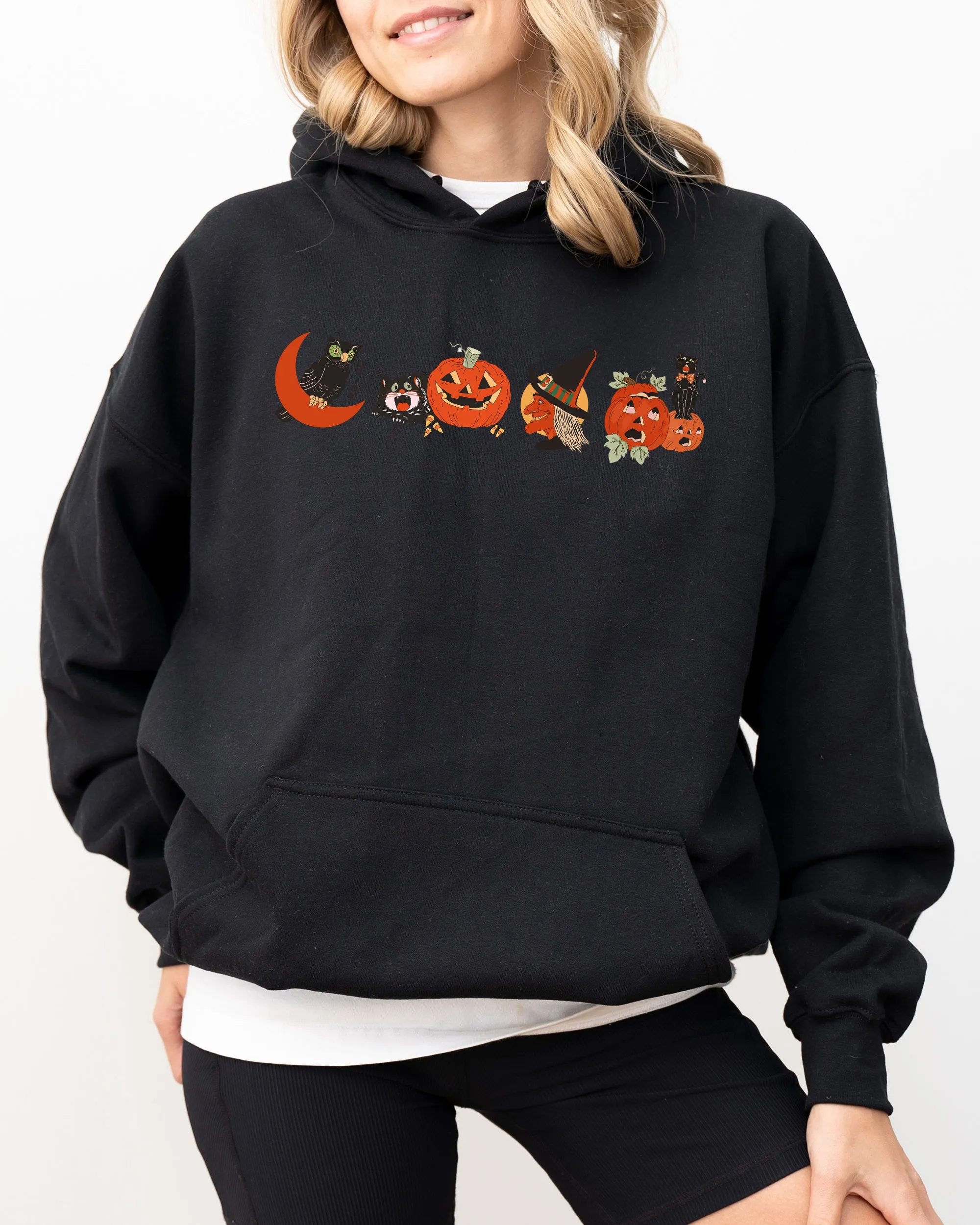 Vintage Pumpkin, Skeleton, Witch, Skull, Spooky, Aesthetic, Meme, Halloween, Costume, Hoodie, Hooded Sweatshirt sold by Refinery Number One product image thumbnail 5