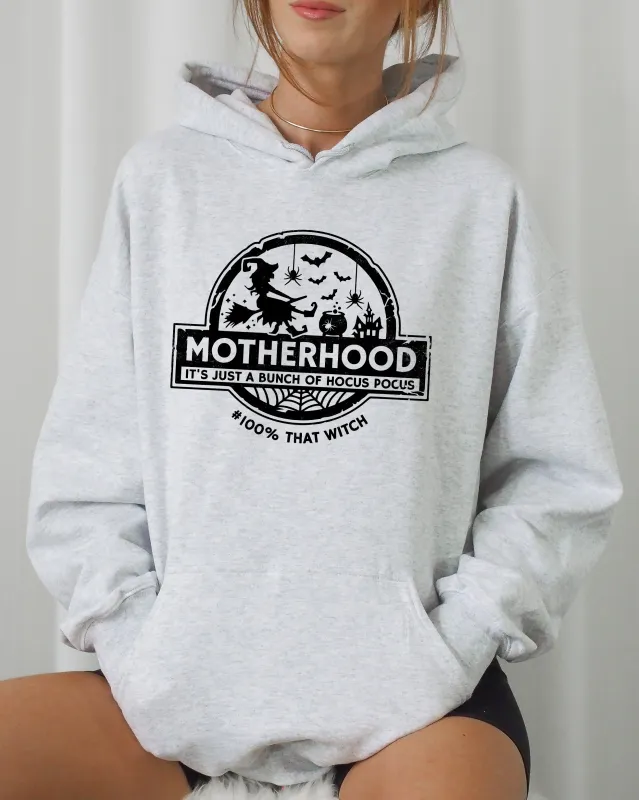 Motherhood, Witch, Ghost, Skull, Spooky, Aesthetic, Meme, Halloween, Costume, Hoodie, Hooded Sweatshirt sold by Refinery Number One