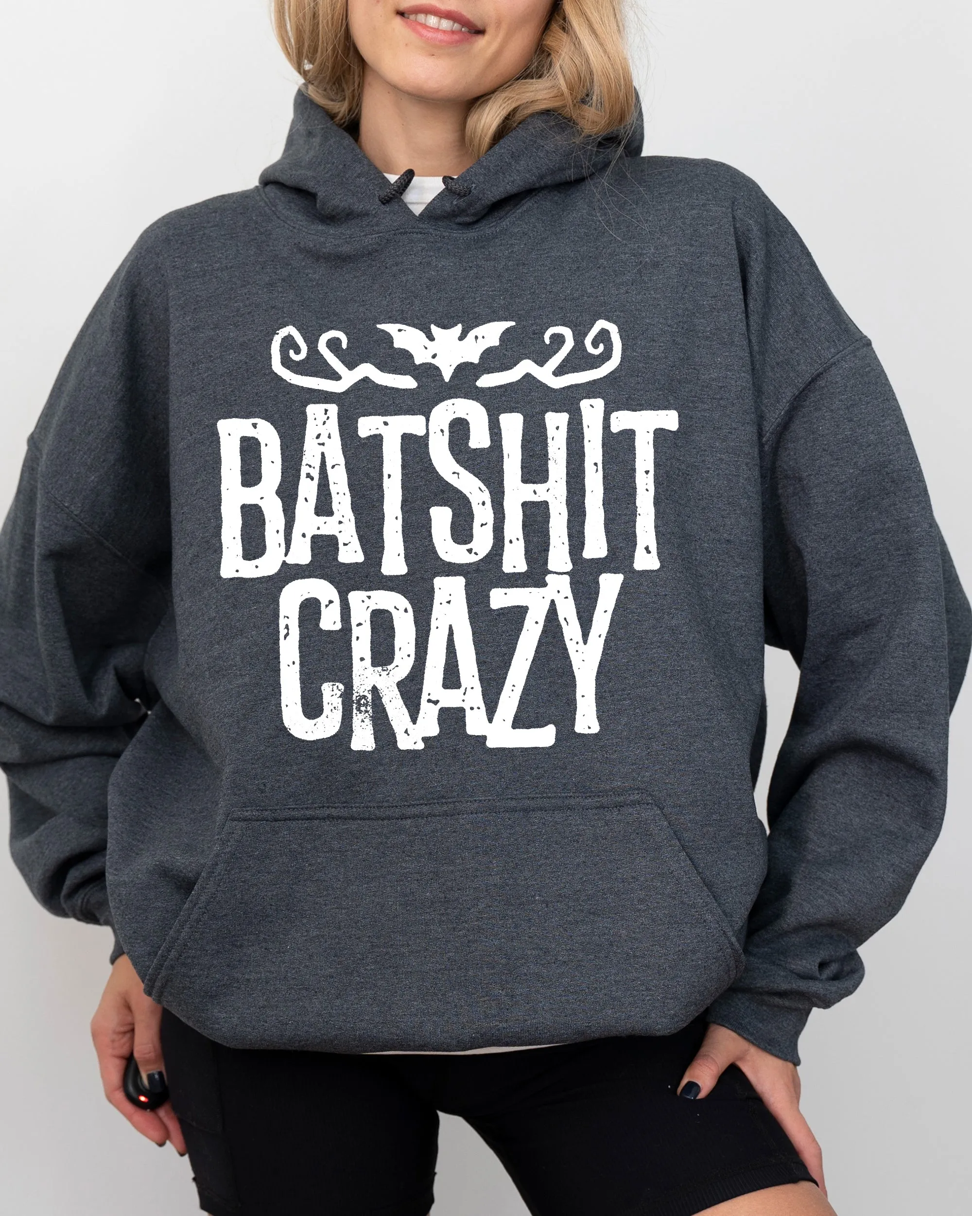 Batshit Crazy, Skeletons, Ghost, Western, Witch, Skull, Aesthetic, Meme, Halloween, Costume, Hoodie, Hooded Sweatshirt sold by Refinery Number One product image thumbnail 2