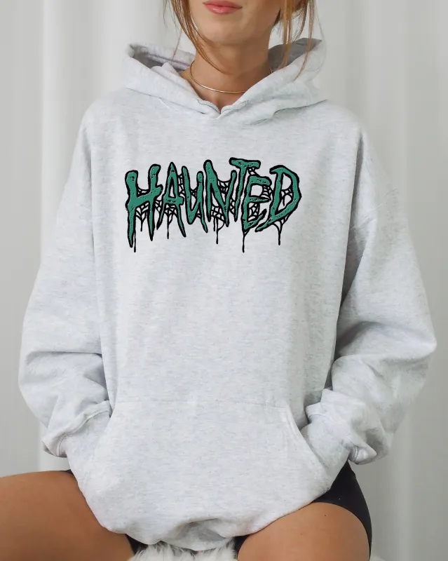 Haunted. Skeleton, Ghost, Western, Witch, Skull, Aesthetic, Meme, Halloween, Costume, Hoodie, Hooded Sweatshirt sold by Refinery Number One