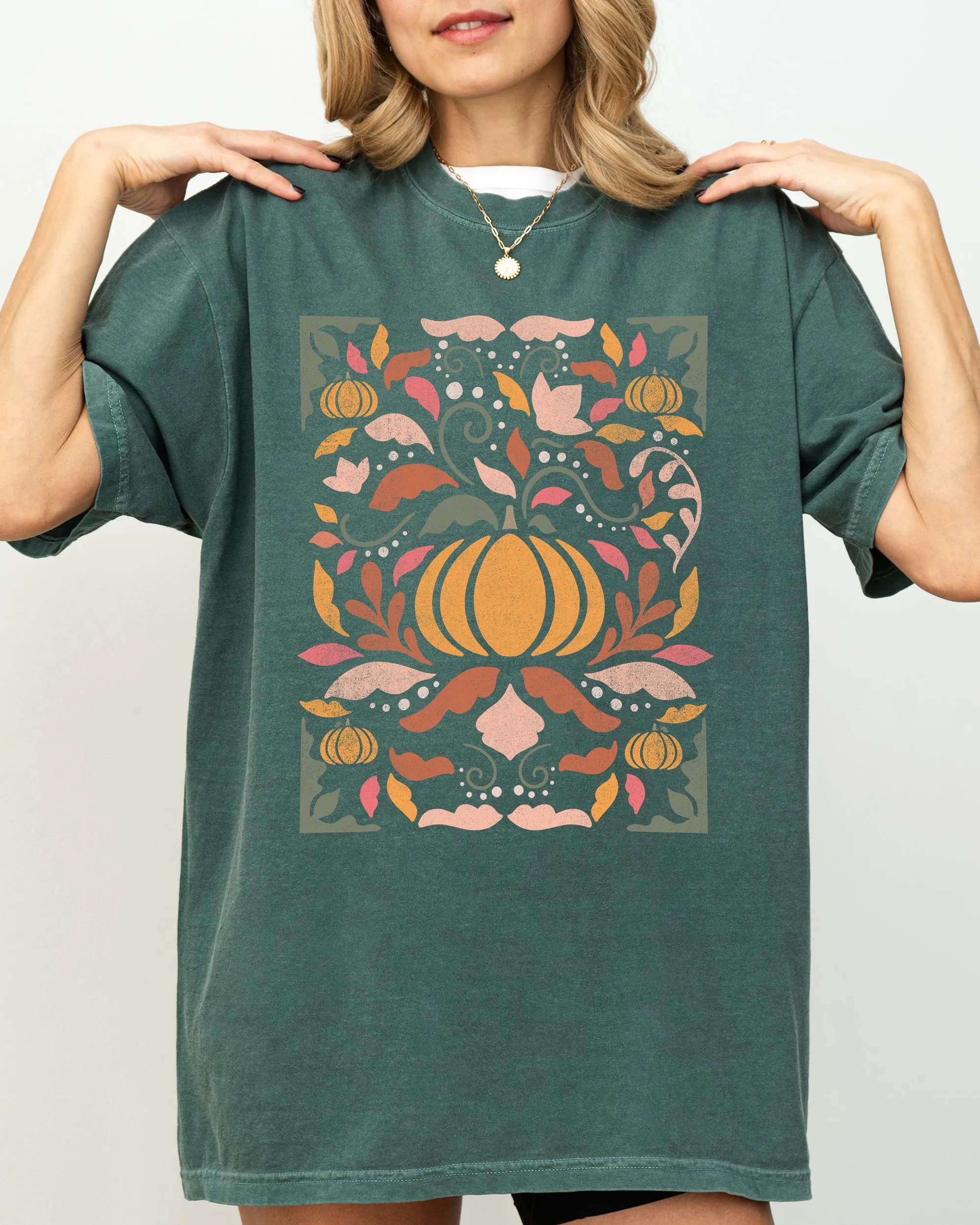 Autumn Folk Art Pumpkins, Simplicity, Fall, Thanksgiving, Halloween Shirt Comfort Colors T-Shirt sold by Refinery Number One product image thumbnail 2