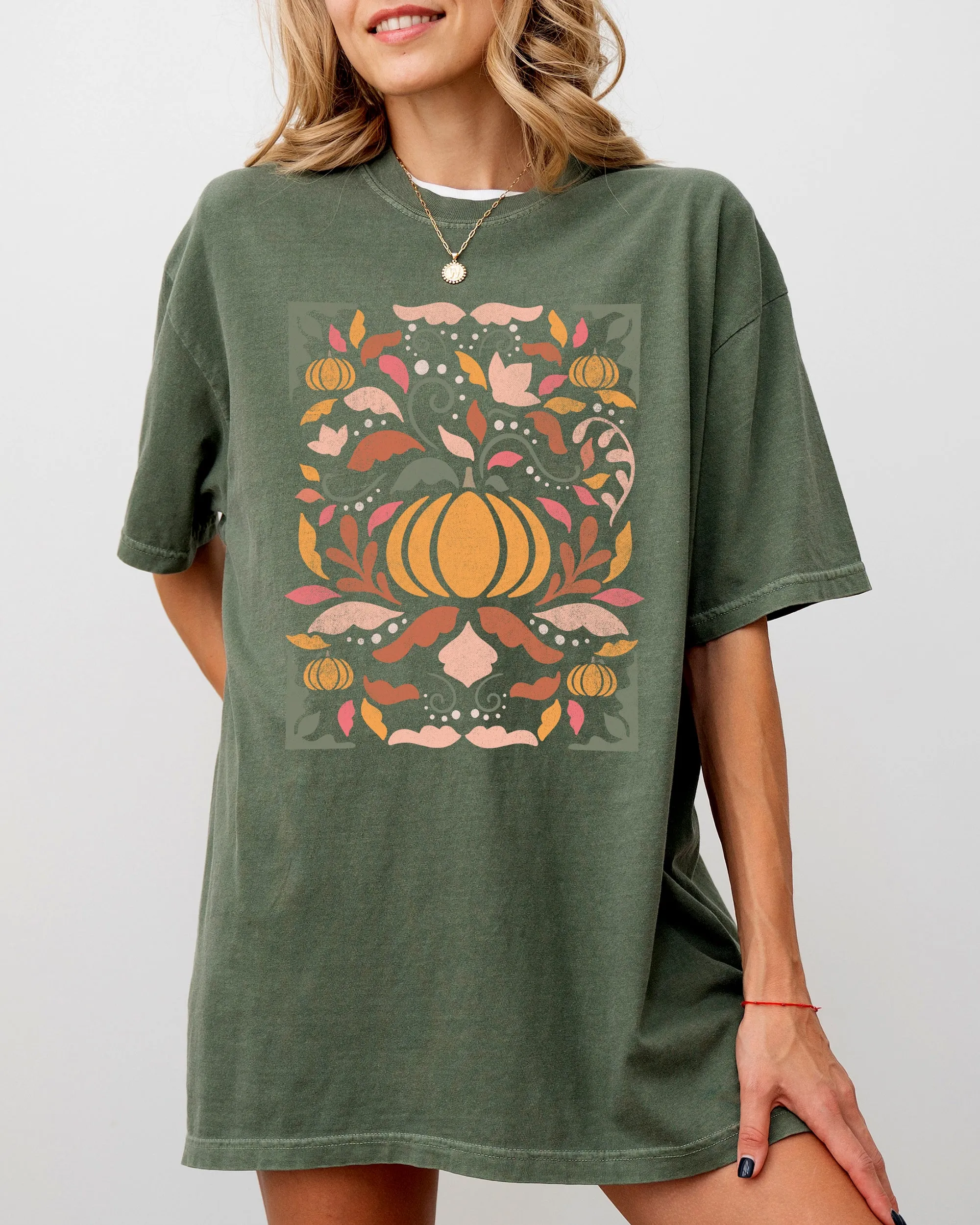 Autumn Folk Art Pumpkins, Simplicity, Fall, Thanksgiving, Halloween Shirt Comfort Colors T-Shirt sold by Refinery Number One product image thumbnail 5