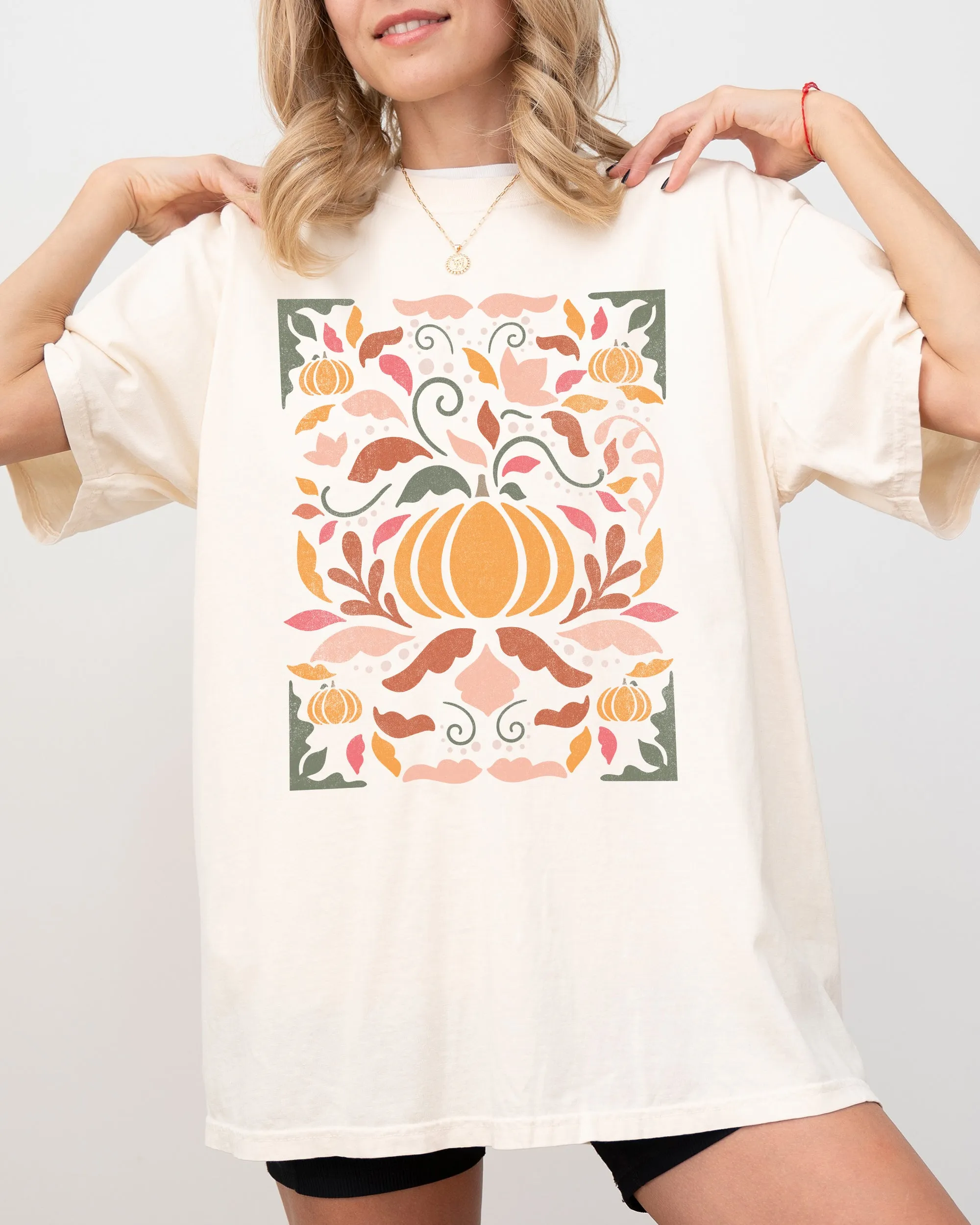 Autumn Folk Art Pumpkins, Simplicity, Fall, Thanksgiving, Halloween Shirt Comfort Colors T-Shirt sold by Refinery Number One product image thumbnail 4