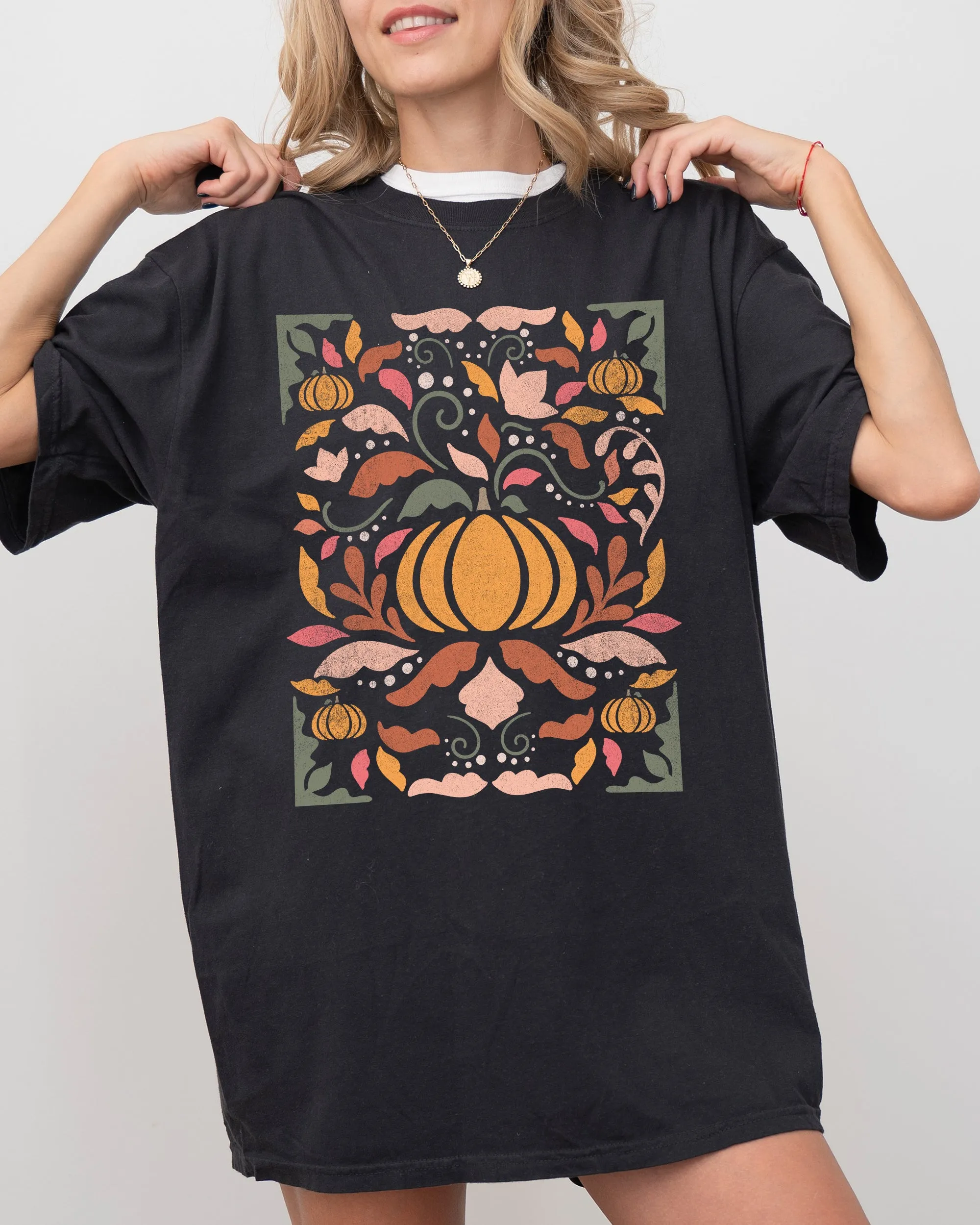 Autumn Folk Art Pumpkins, Simplicity, Fall, Thanksgiving, Halloween Shirt Comfort Colors T-Shirt sold by Refinery Number One product image thumbnail 3