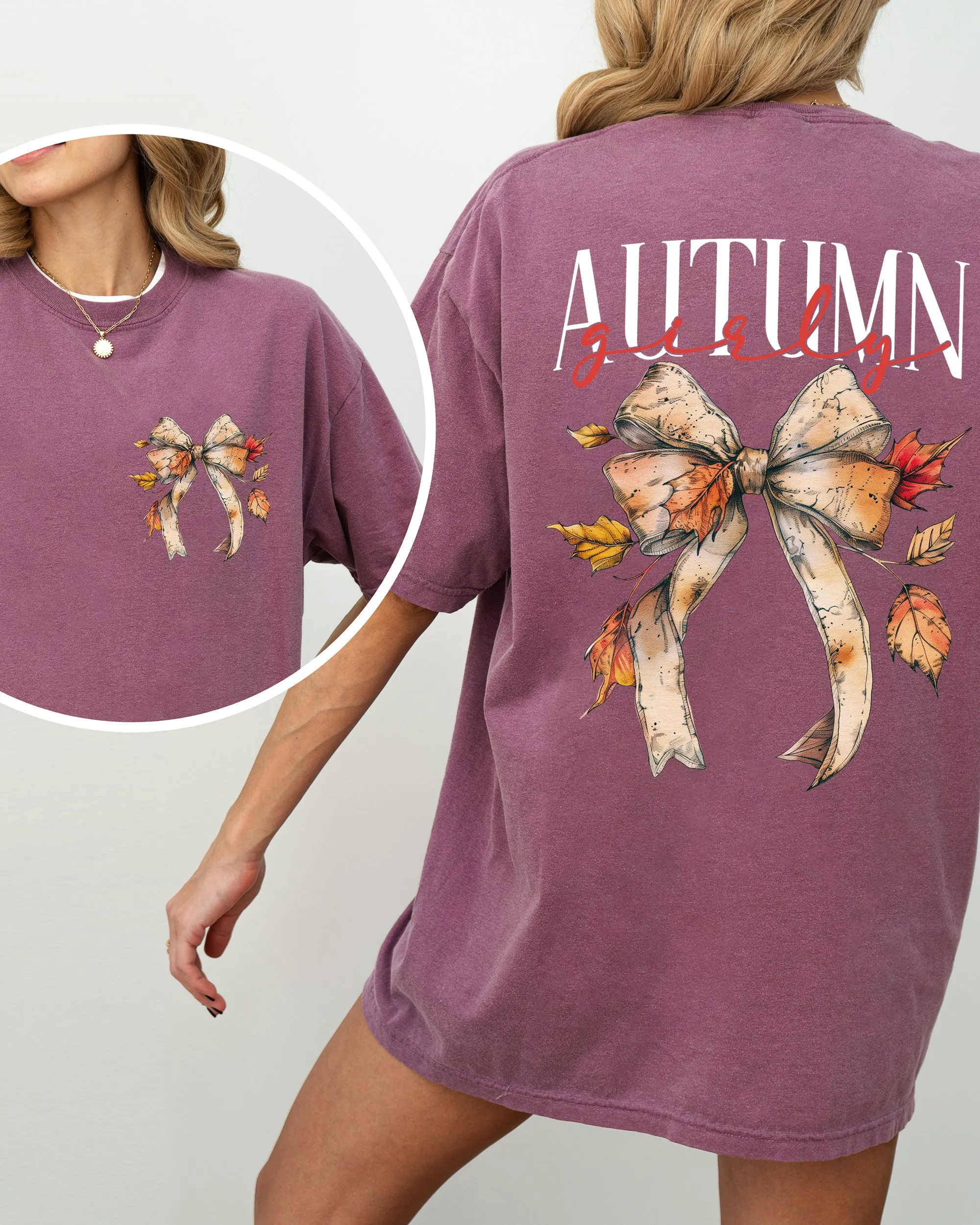 Autumn Girly, Fall, Leaves, Foliage, Pumpkin Spice Latte, Coffee, Thanksgiving Shirt Comfort Colors T-Shirt sold by Refinery Number One product image thumbnail 5