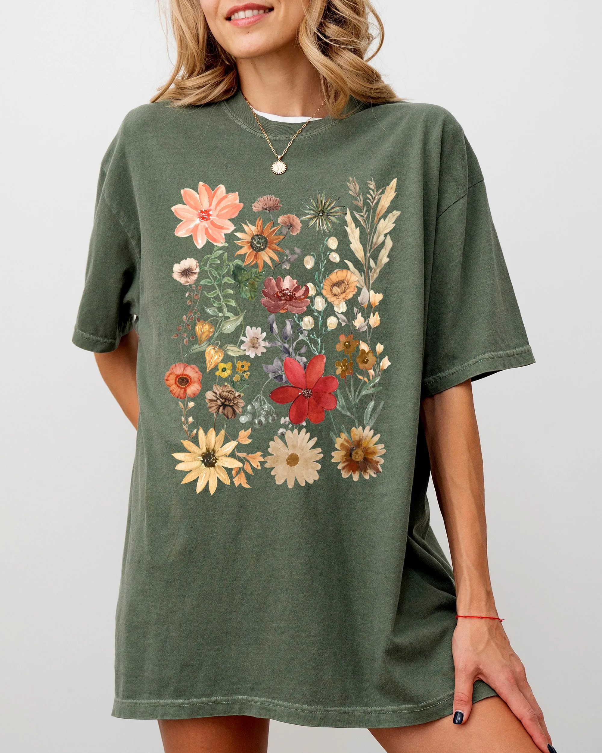 Autumn Pressed Flowers, Beautiful, Nature, Leaves, Botanical, Fall Shirt Comfort Colors T-Shirt sold by Refinery Number One product image thumbnail 2