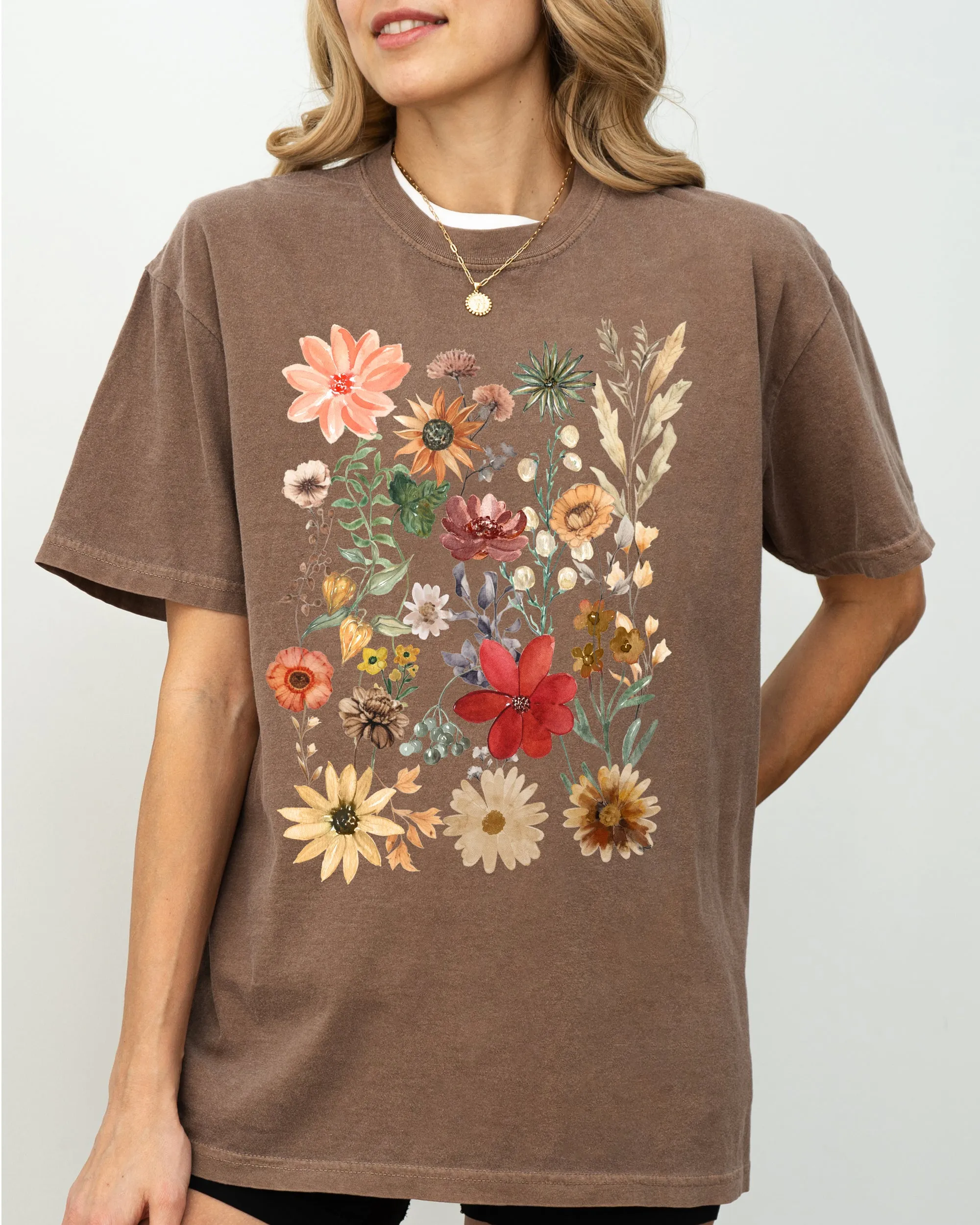 Autumn Pressed Flowers, Beautiful, Nature, Leaves, Botanical, Fall Shirt Comfort Colors T-Shirt sold by Refinery Number One product image thumbnail 5