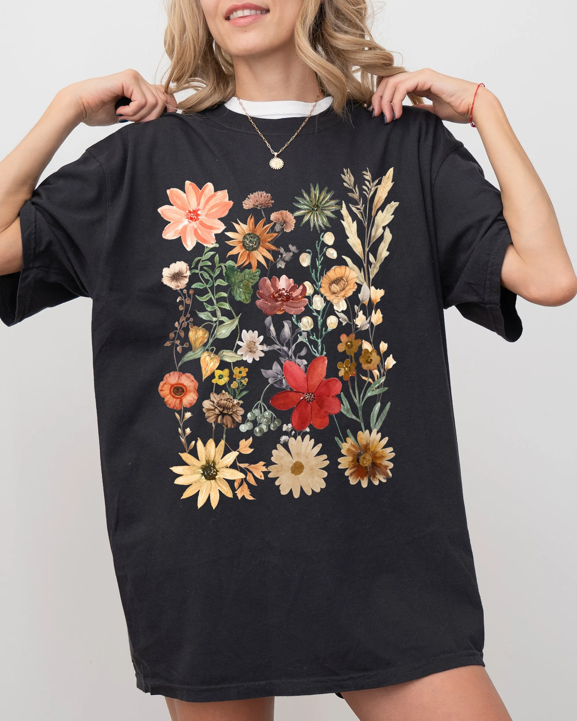 Autumn Pressed Flowers, Beautiful, Nature, Leaves, Botanical, Fall Shirt Comfort Colors T-Shirt sold by Refinery Number One product image thumbnail 4