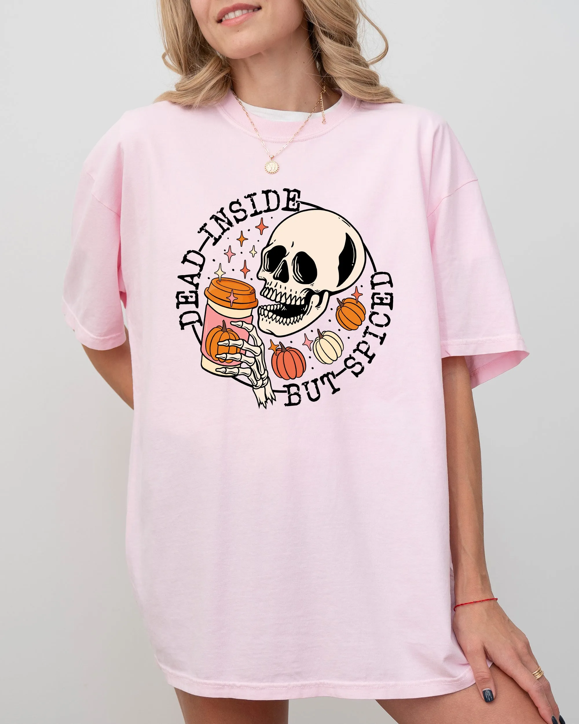 Dead Inside But Spiced, Pumpkin Spice Latte, Coffee, Skeleton, Halloween, Funny, Fall, Autumn, Thanksgiving Shirt Comfort Colors T-Shirt sold by Refinery Number One product image thumbnail 4