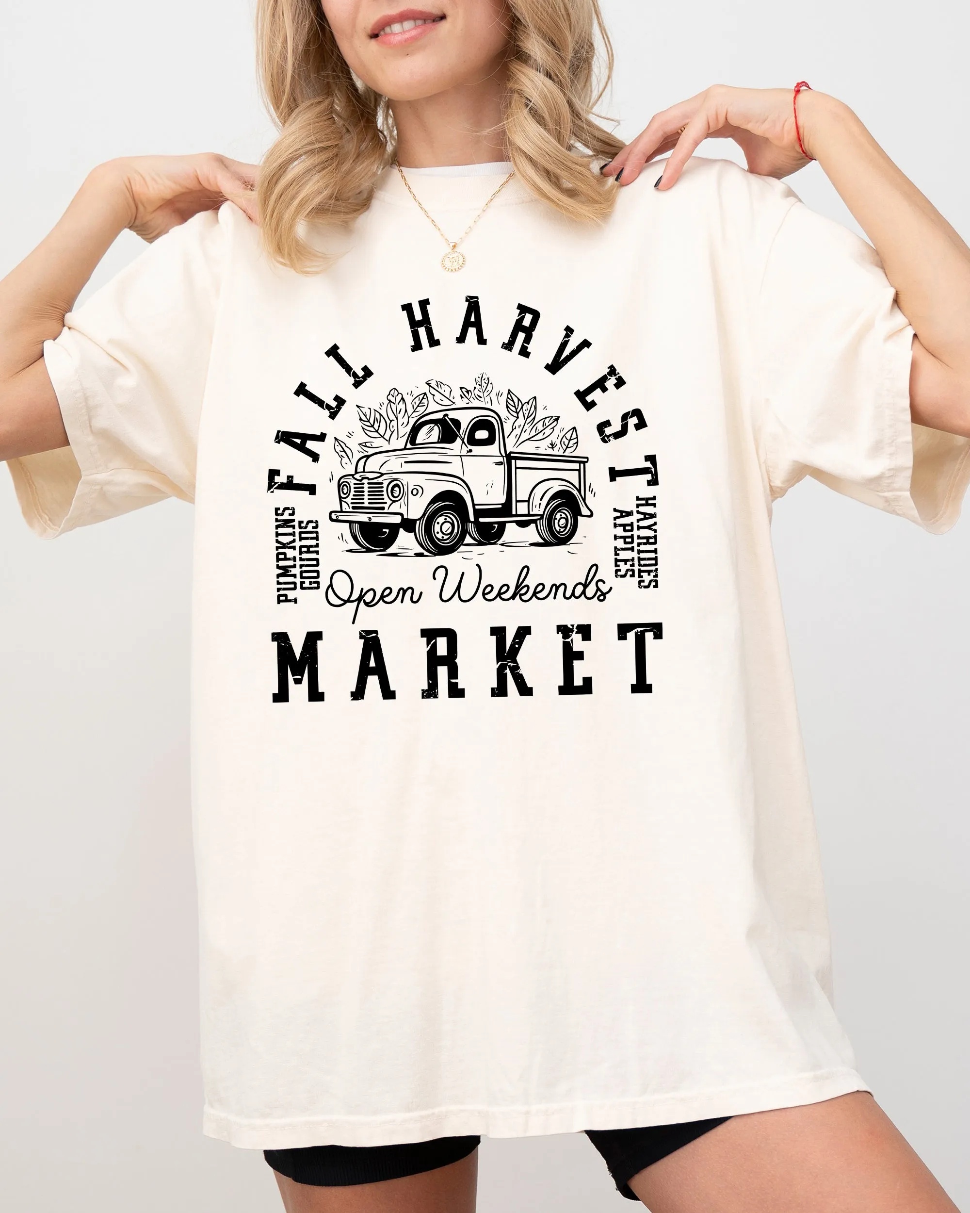 Fall Harvest Market, Hayrides, Pumpkins, Autumn, Thanksgiving, Halloween Shirt Comfort Colors T-Shirt sold by Refinery Number One product image thumbnail 5