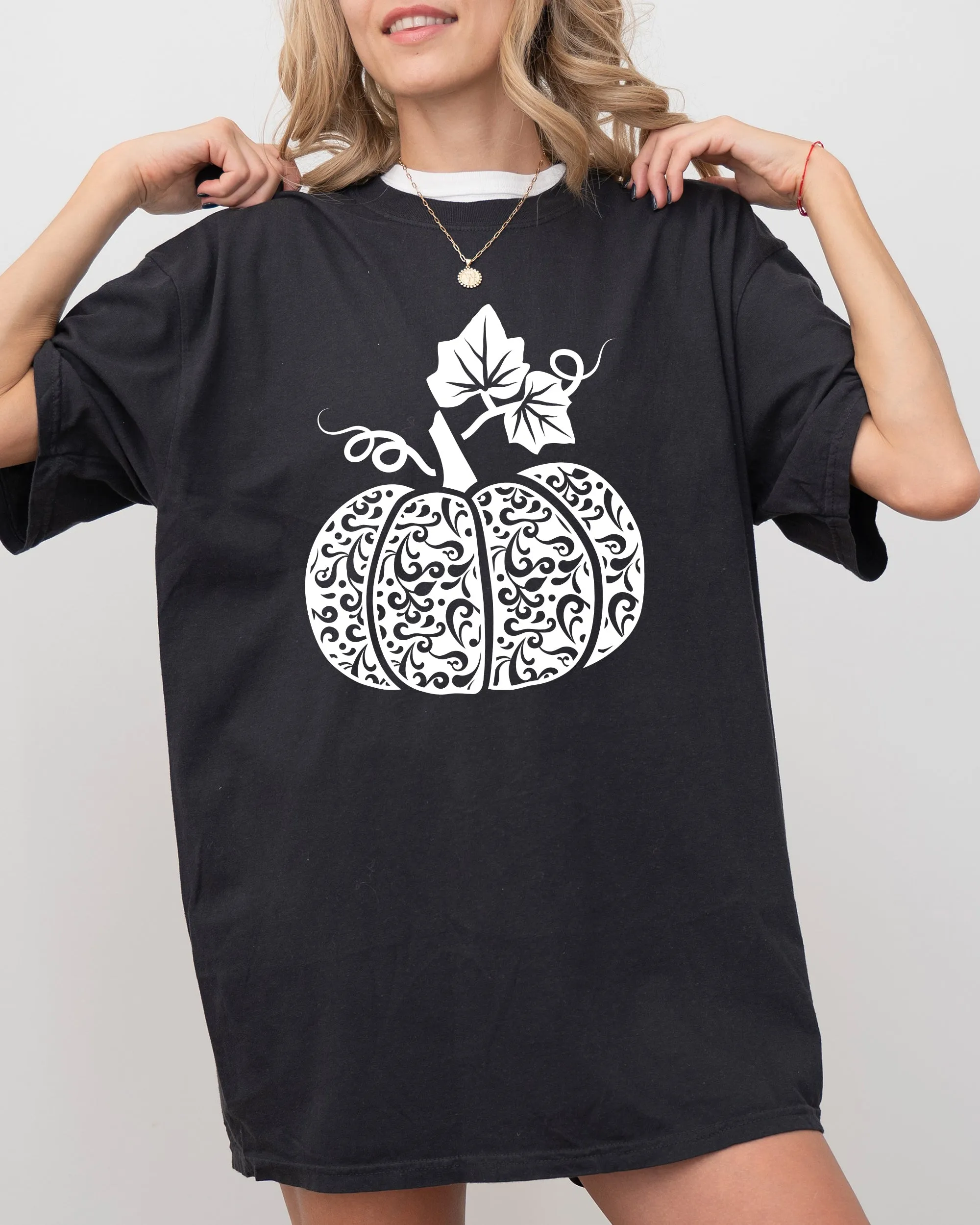 Folk Art Pumpkin, Fall, Autumn, Thanksgiving, Halloween Shirt Comfort Colors T-Shirt sold by Refinery Number One product image thumbnail 5