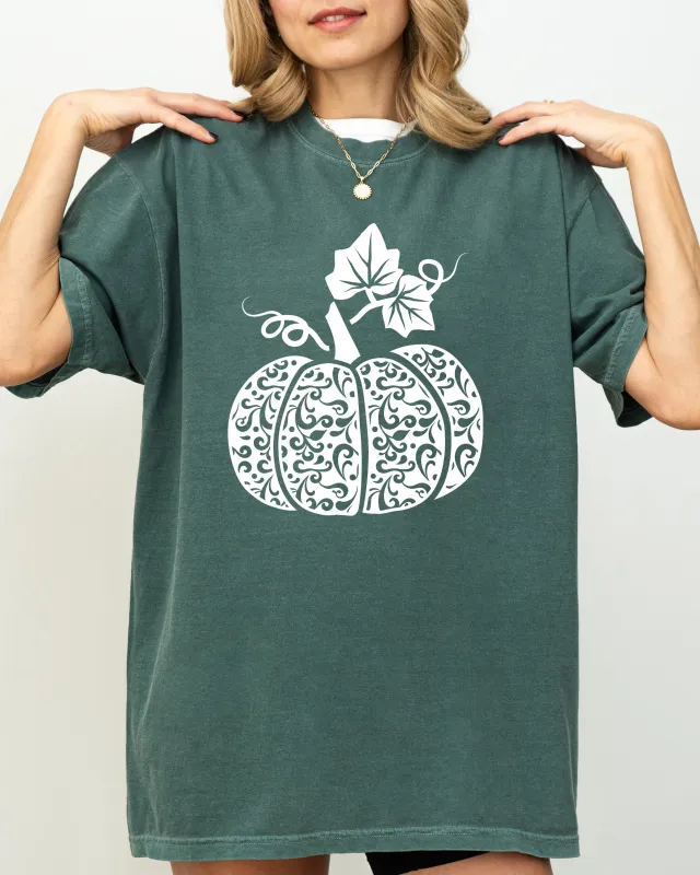 Folk Art Pumpkin, Fall, Autumn, Thanksgiving, Halloween Shirt Comfort Colors T-Shirt sold by Refinery Number One