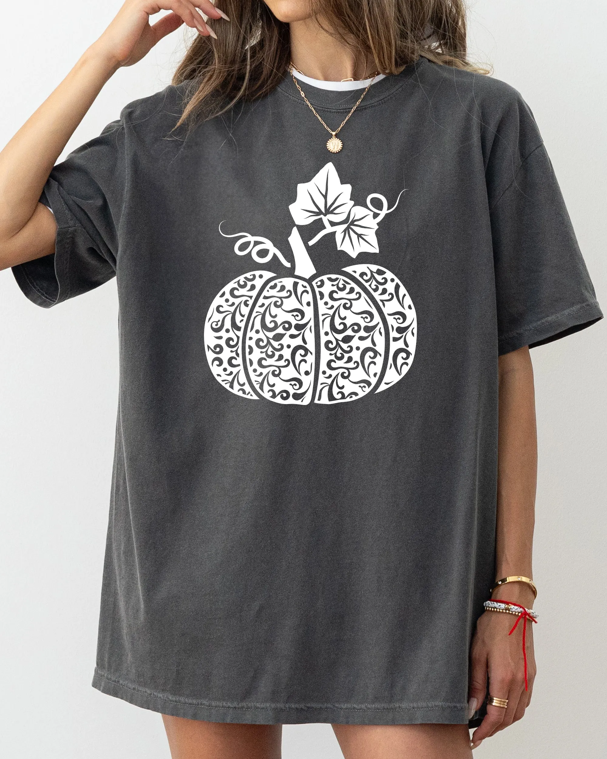 Folk Art Pumpkin, Fall, Autumn, Thanksgiving, Halloween Shirt Comfort Colors T-Shirt sold by Refinery Number One product image thumbnail 2