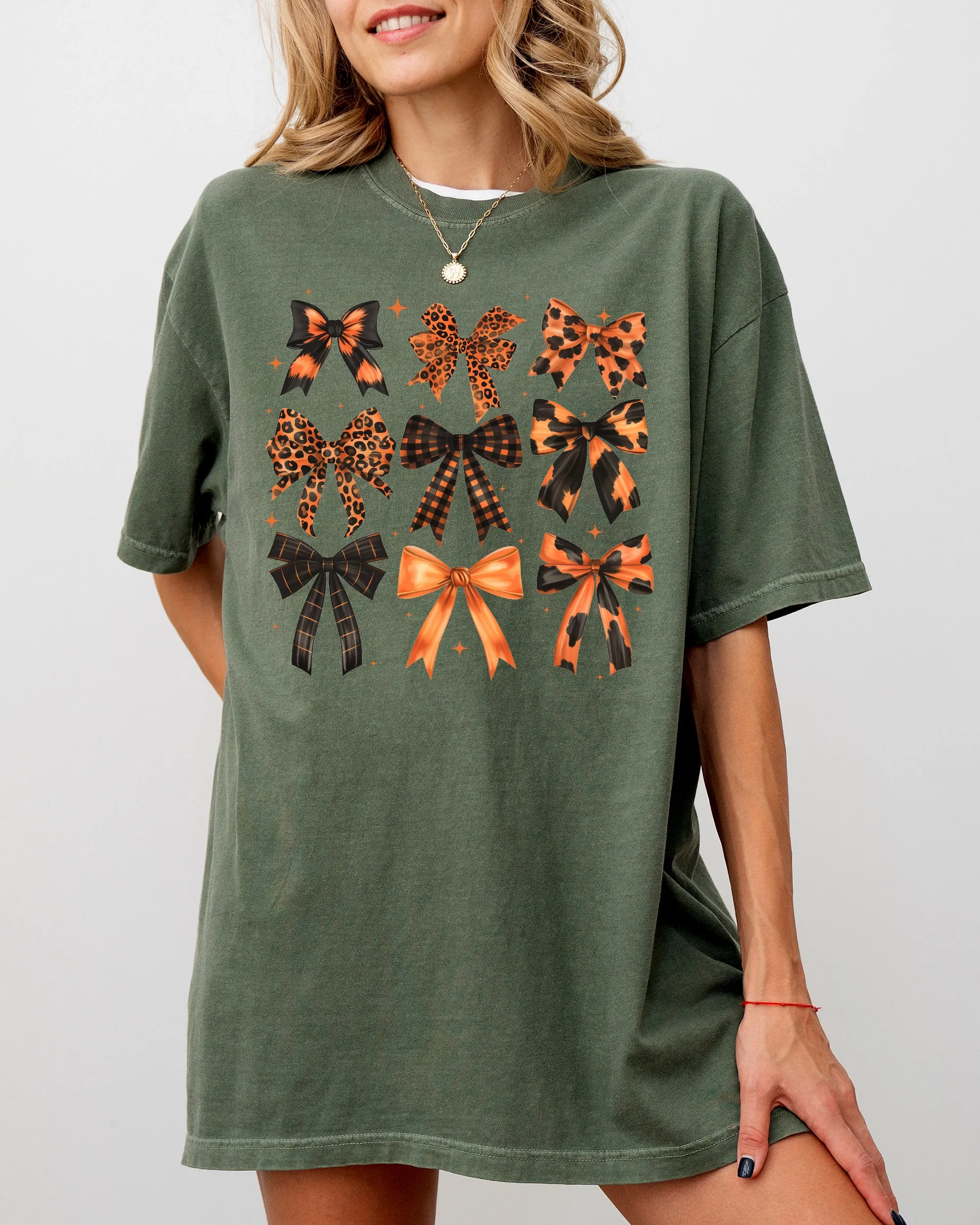 Halloween Bows, Girly, Ribbons, Coquette, Spooky, Autumn, Fall, Thanksgiving Shirt Comfort Colors T-Shirt sold by Refinery Number One product image thumbnail 2