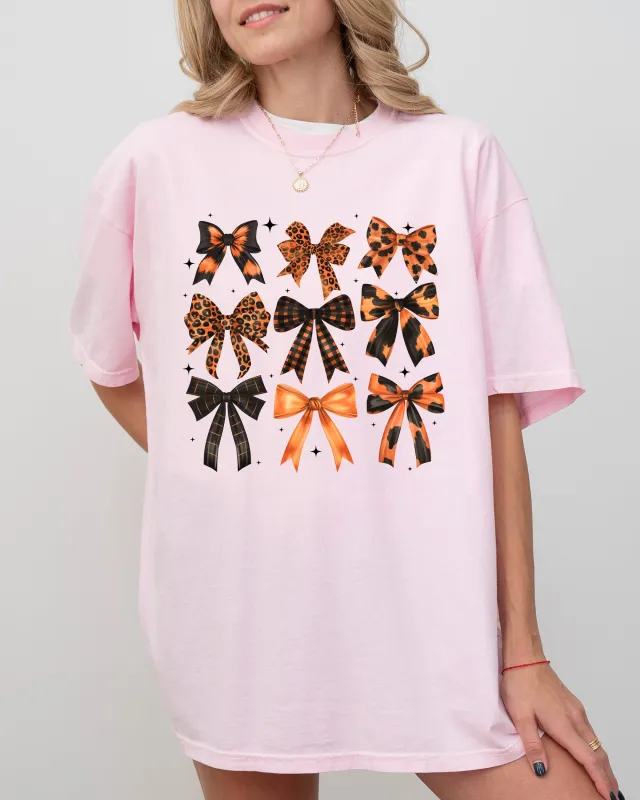 Halloween Bows, Girly, Ribbons, Coquette, Spooky, Autumn, Fall, Thanksgiving Shirt Comfort Colors T-Shirt sold by Refinery Number One