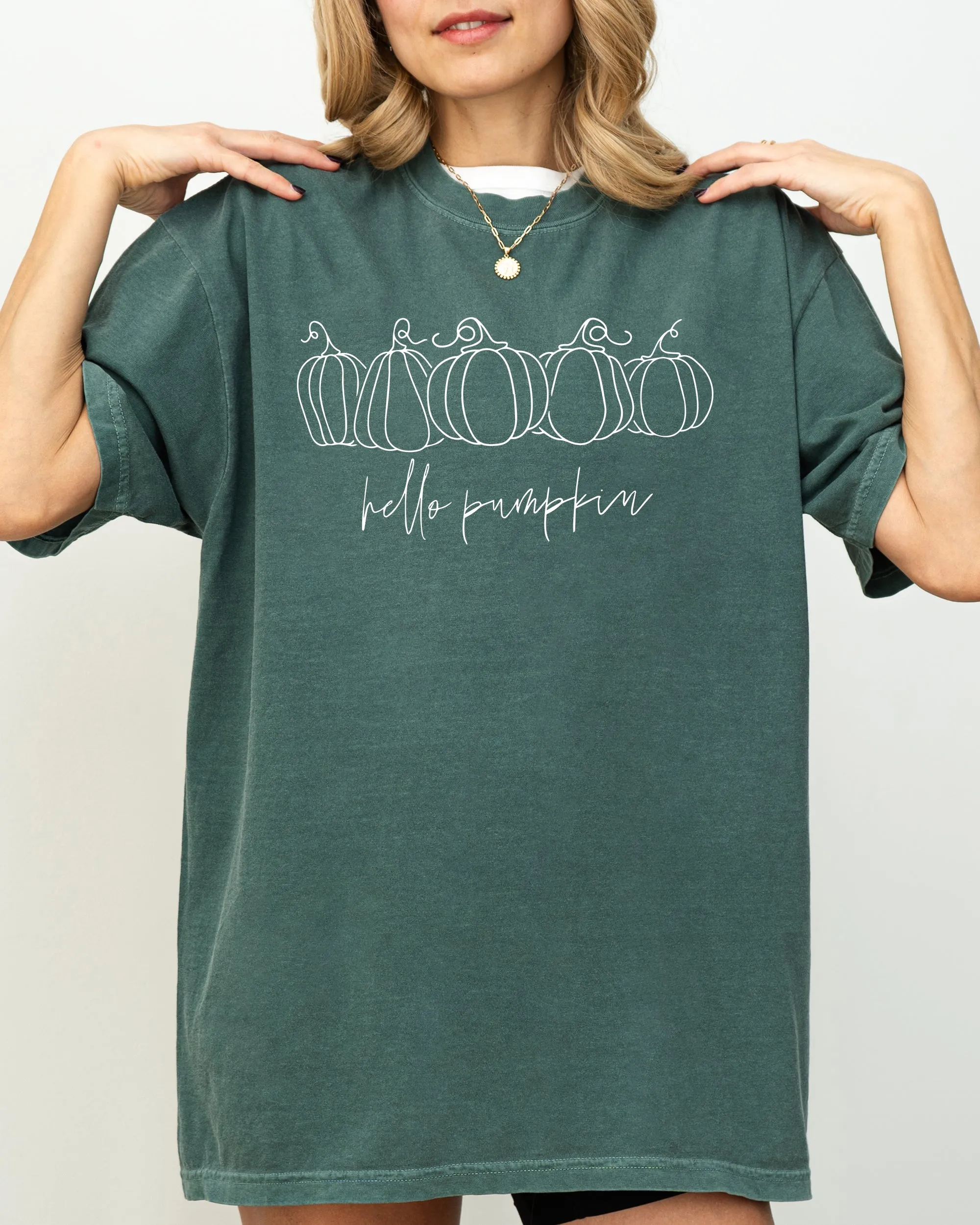 Hello Pumpkin, Minimal, Line Art, Simplicity, Autumn, Fall, Halloween Shirt Comfort Colors T-Shirt sold by Refinery Number One product image thumbnail 3