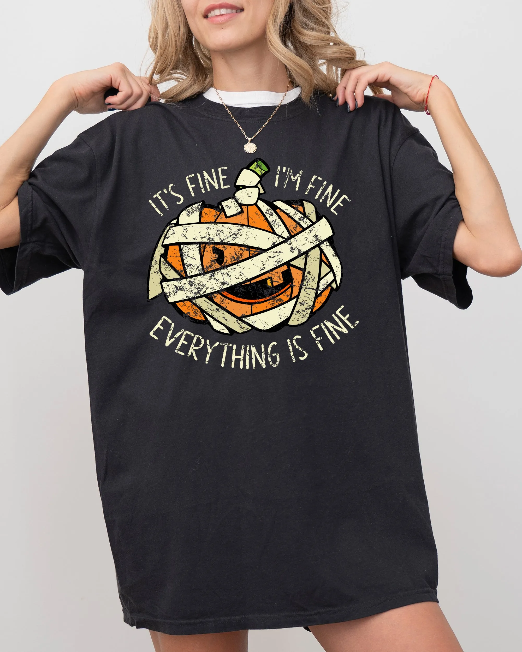 It's Fine, I'm Fine, Everything Is Fine, Pumpkin, Halloween, Jack-o-lantern, Scary, Spooky, Fall, Autumn Shirt Comfort Colors T-Shirt sold by Refinery Number One product image thumbnail 5