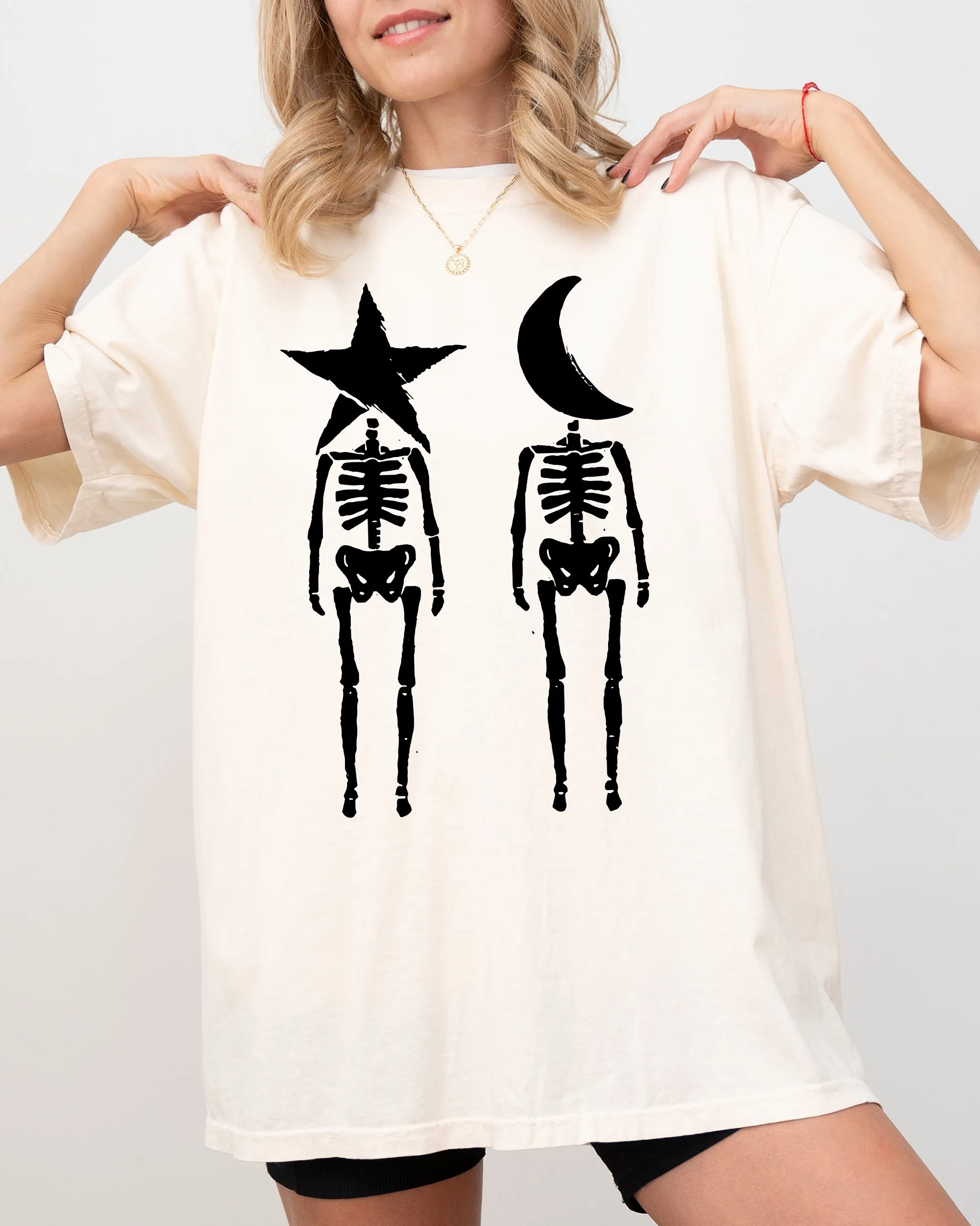 Mystical Couple, Stars, Moons, Skeleton, Halloween, Spooky Shirt Comfort Colors T-Shirt sold by Refinery Number One product image thumbnail 5