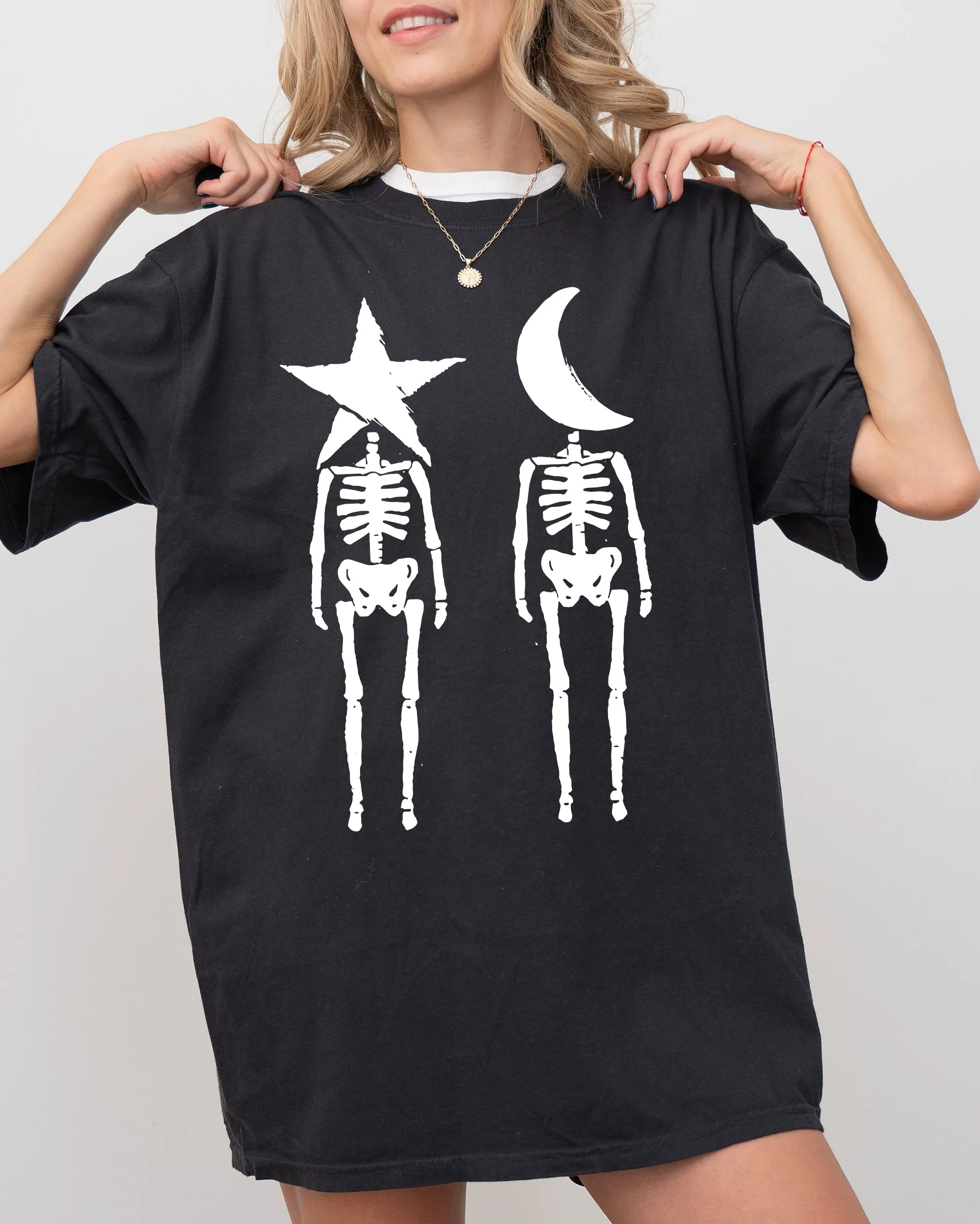 Mystical Couple, Stars, Moons, Skeleton, Halloween, Spooky Shirt Comfort Colors T-Shirt sold by Refinery Number One product image thumbnail 4