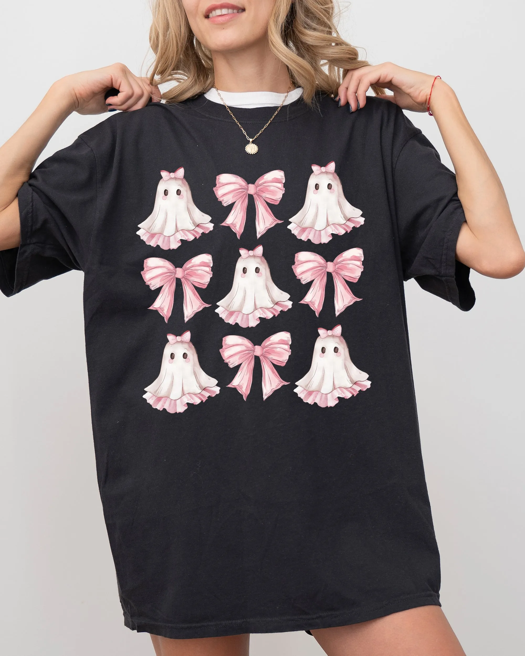 Pink Ghost, Bows, Ribbons, Coquette, Halloween, Cute, Girly, Spooky Shirt Comfort Colors T-Shirt sold by Refinery Number One product image thumbnail 3