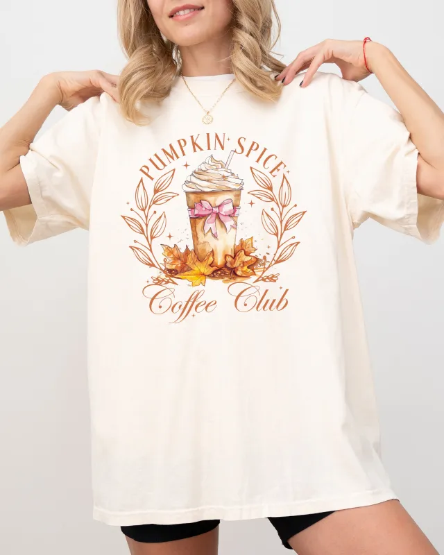 Pumpkin Spice Coffee Club, Latte, Girly, Coquette, Autumn, Fall Shirt Comfort Colors T-Shirt sold by Refinery Number One