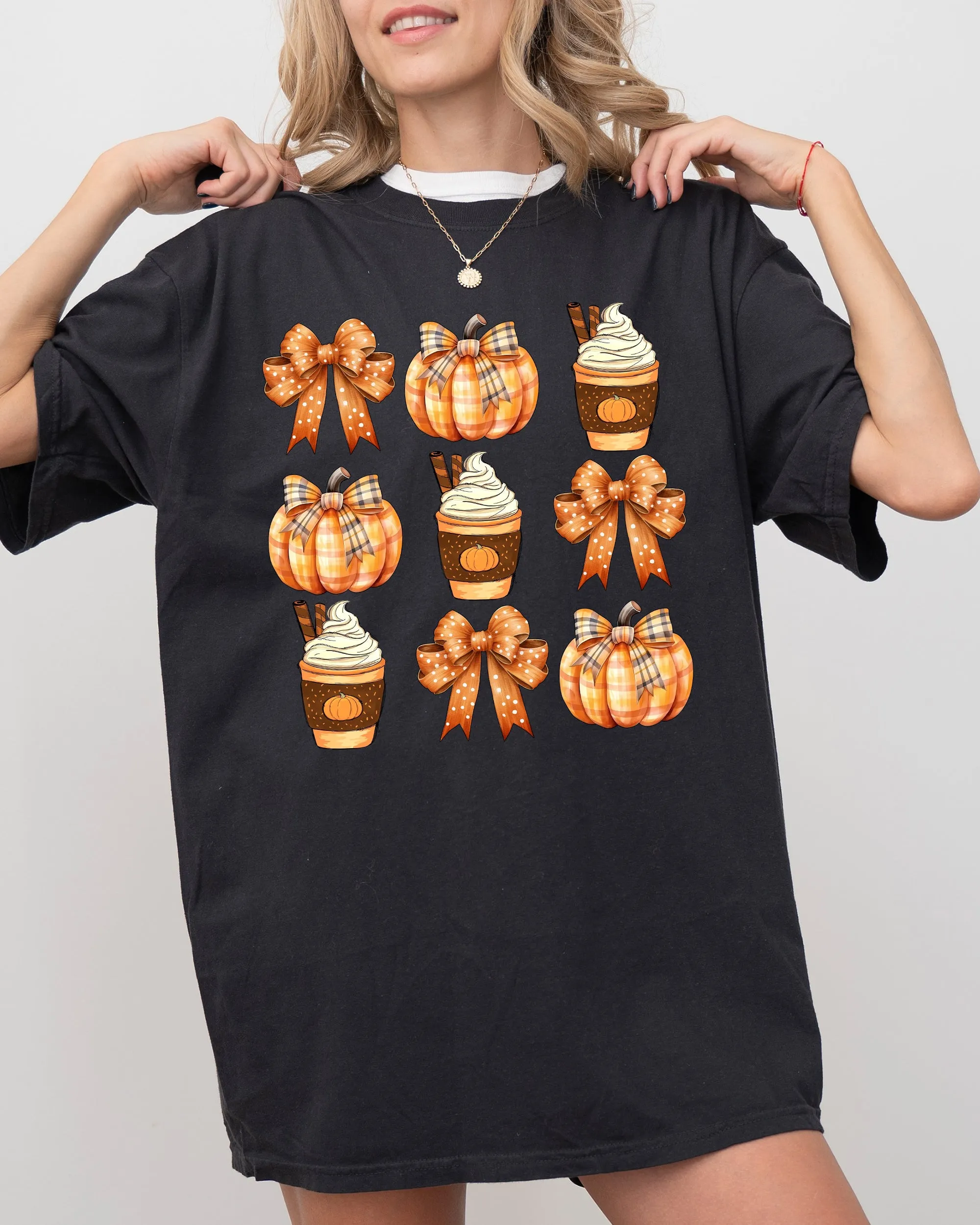 Pumpkin Spice Latte, Ribbons, Fall, Coffee, Pumpkins, Autumn, Thanksgiving, Halloween, Bows, Coquette Shirt Comfort Colors T-Shirt sold by Refinery Number One product image thumbnail 5