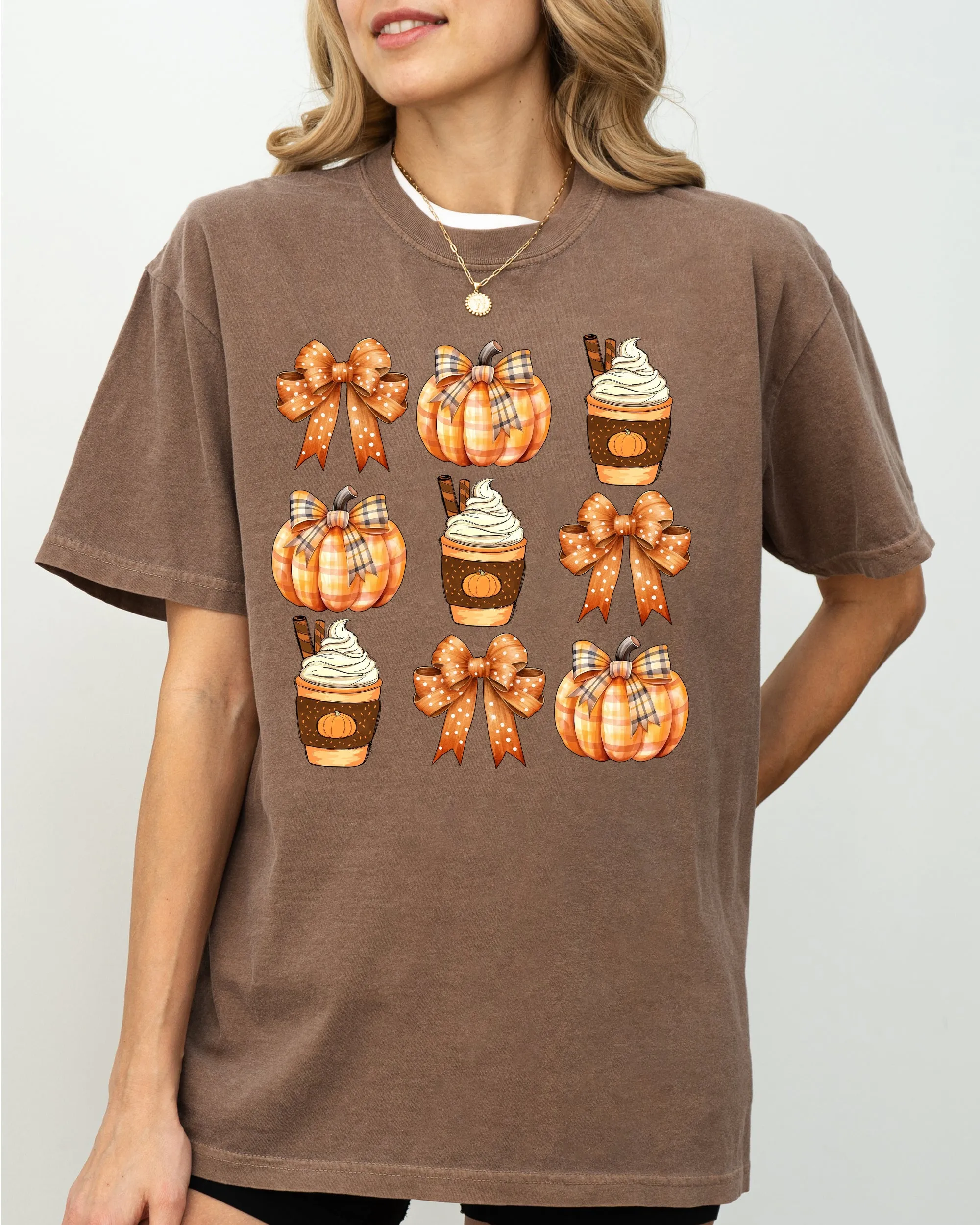 Pumpkin Spice Latte, Ribbons, Fall, Coffee, Pumpkins, Autumn, Thanksgiving, Halloween, Bows, Coquette Shirt Comfort Colors T-Shirt sold by Refinery Number One product image thumbnail 4