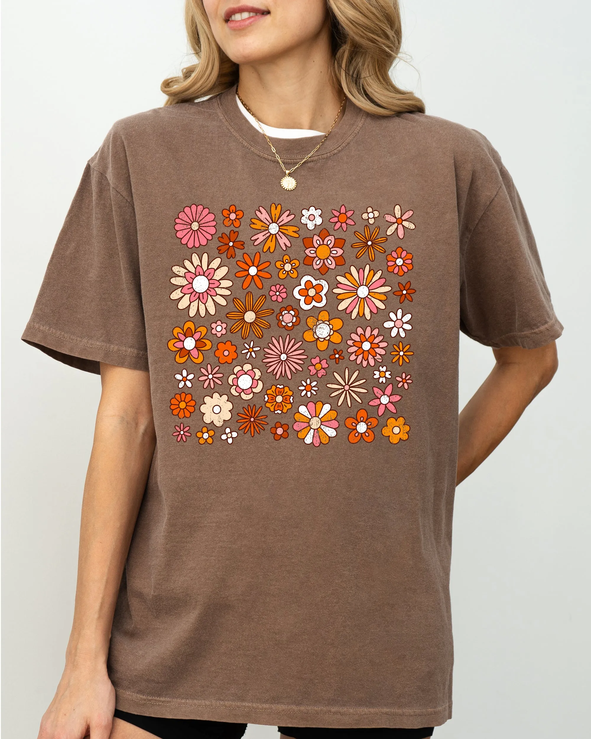 Retro Autumn Flowers, Vintage, Colorful, Floral Pattern, Fall, Thanksgiving, Halloween Shirt Comfort Colors T-Shirt sold by Refinery Number One product image thumbnail 3