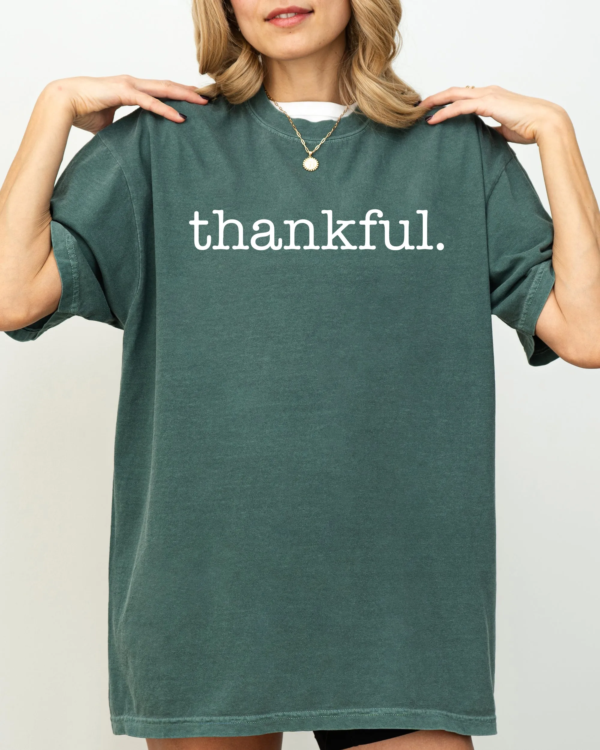 Thankful, Minimal, Simplicity, Autumn, Fall, Halloween, Thanksgiving Shirt Comfort Colors T-Shirt sold by Refinery Number One product image thumbnail 3