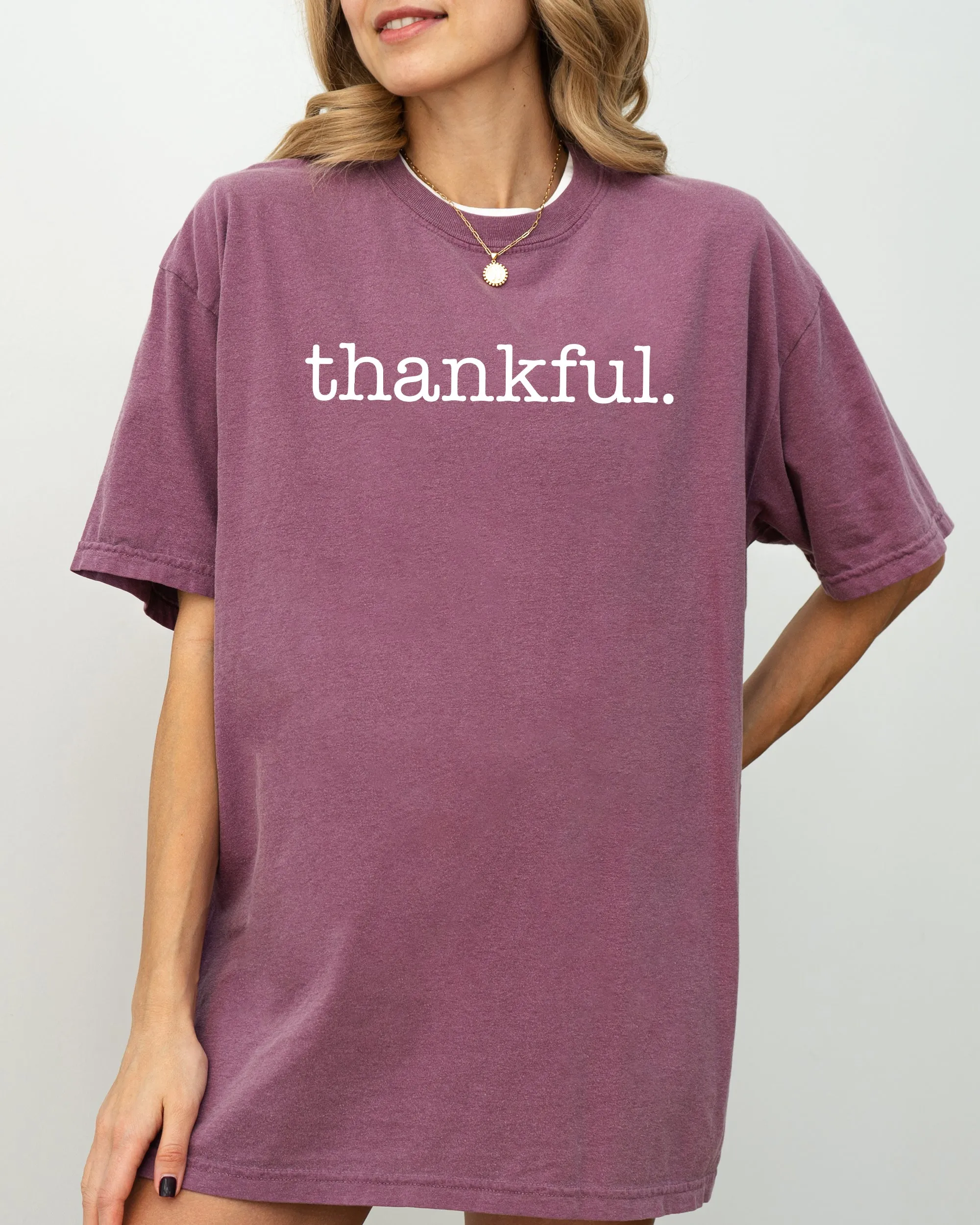 Thankful, Minimal, Simplicity, Autumn, Fall, Halloween, Thanksgiving Shirt Comfort Colors T-Shirt sold by Refinery Number One product image thumbnail 4