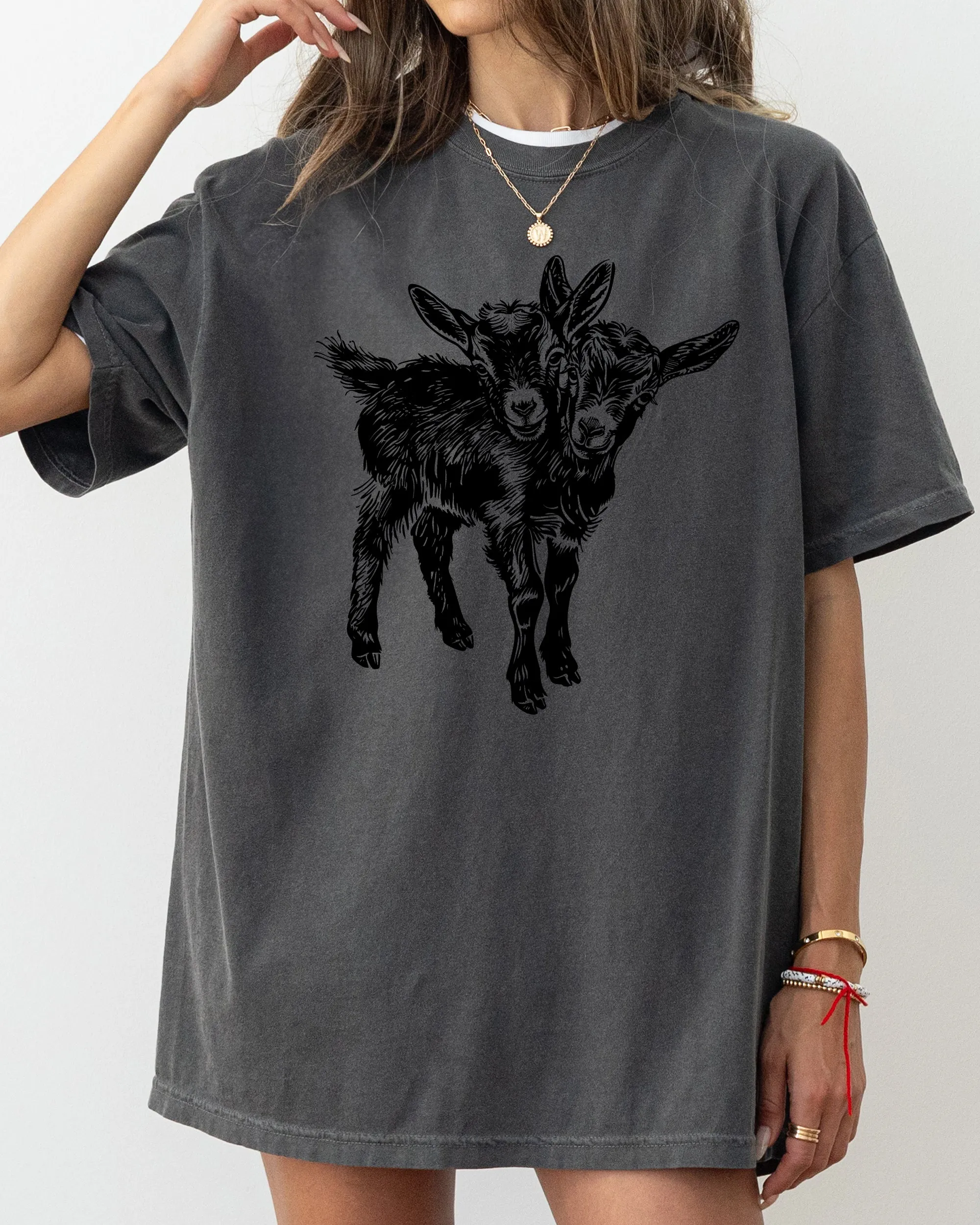 Two Headed Goat, Cute, Spooky, Halloween, Creepy Shirt Comfort Colors T-Shirt sold by Refinery Number One product image thumbnail 2