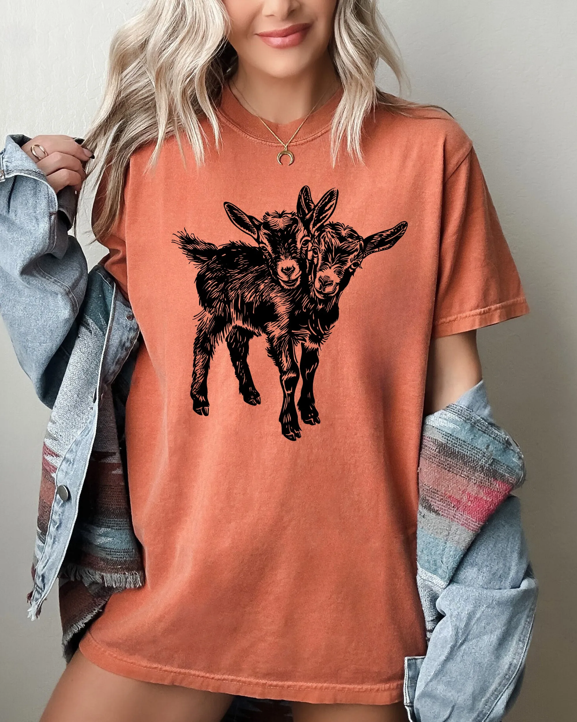 Two Headed Goat, Cute, Spooky, Halloween, Creepy Shirt Comfort Colors T-Shirt sold by Refinery Number One product image thumbnail 3