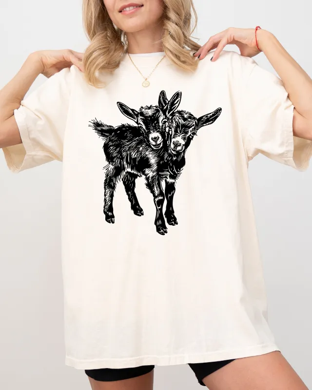 Two Headed Goat, Cute, Spooky, Halloween, Creepy Shirt Comfort Colors T-Shirt sold by Refinery Number One