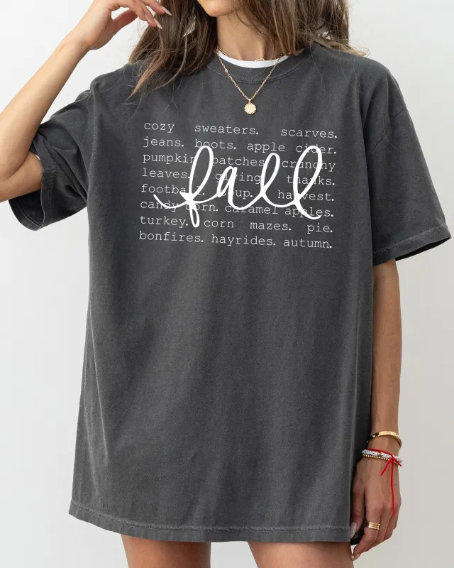 We Love Fall, Autumn, Minimal, Simplicity, Fall, Halloween, Thanksgiving Shirt Comfort Colors T-Shirt sold by Refinery Number One