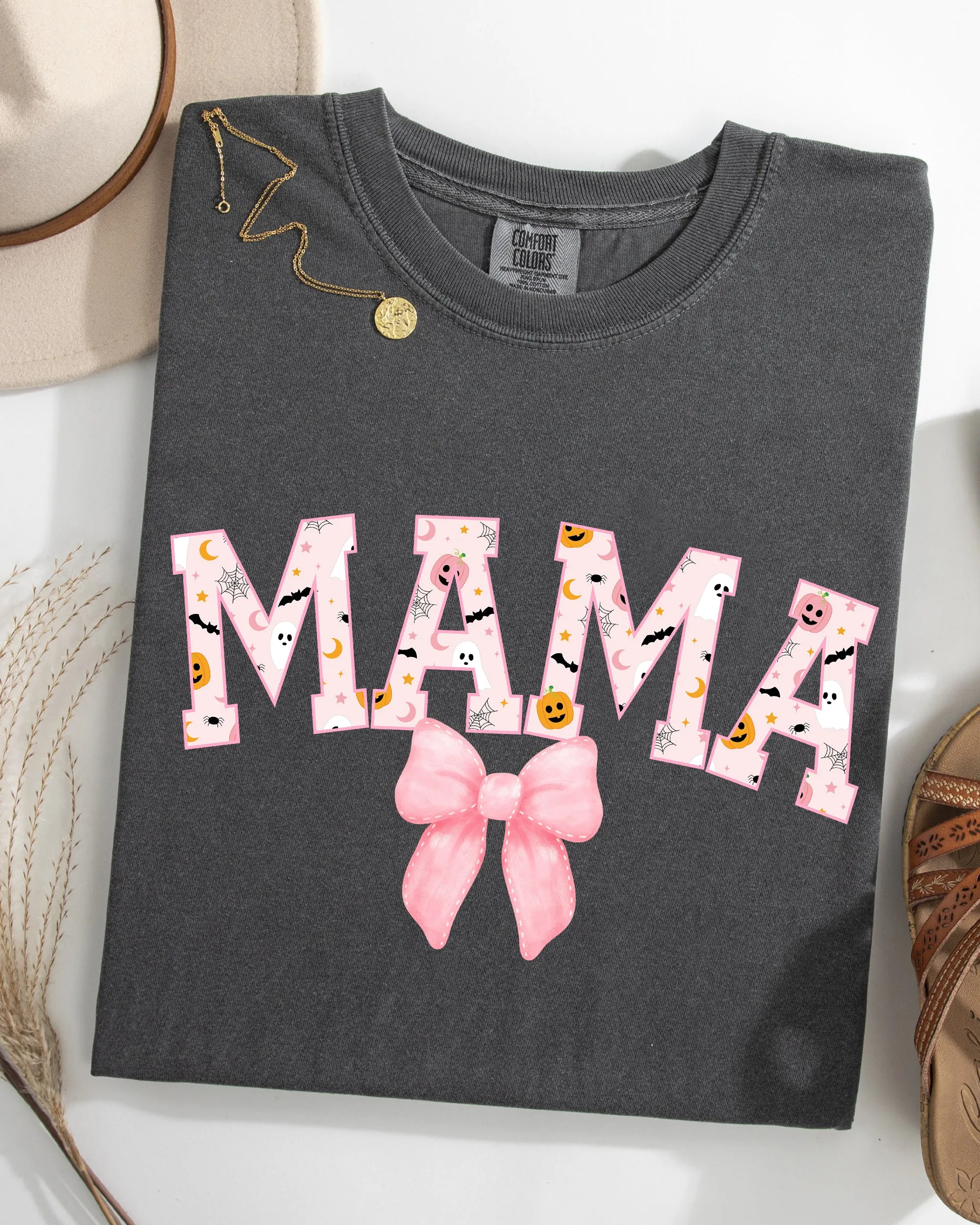 Halloween, Mama, Coquette Ribbons and Bows, Fall, Autumn Shirt Comfort Colors T-Shirt sold by Refinery Number One product image thumbnail 2