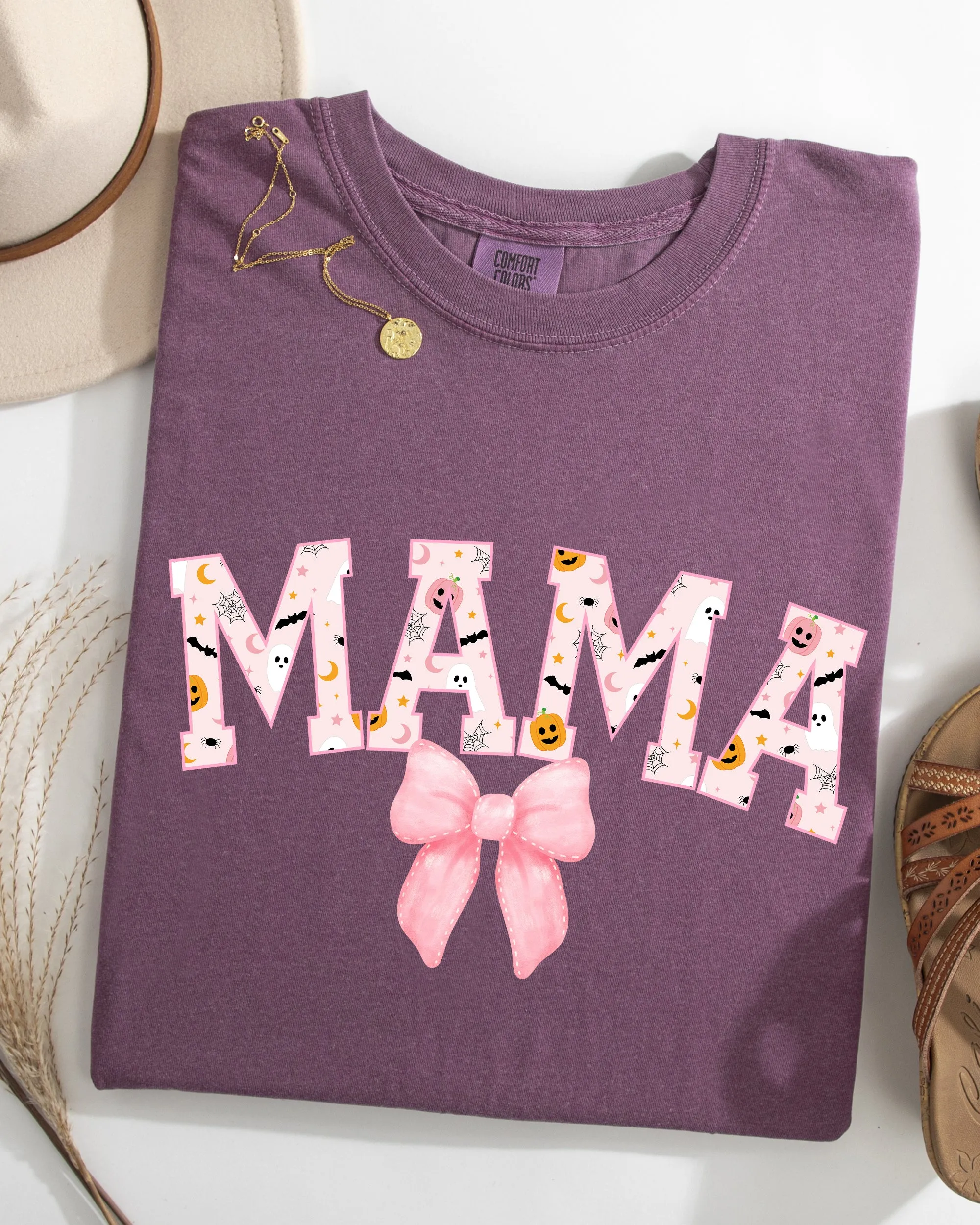 Halloween, Mama, Coquette Ribbons and Bows, Fall, Autumn Shirt Comfort Colors T-Shirt sold by Refinery Number One product image thumbnail 5