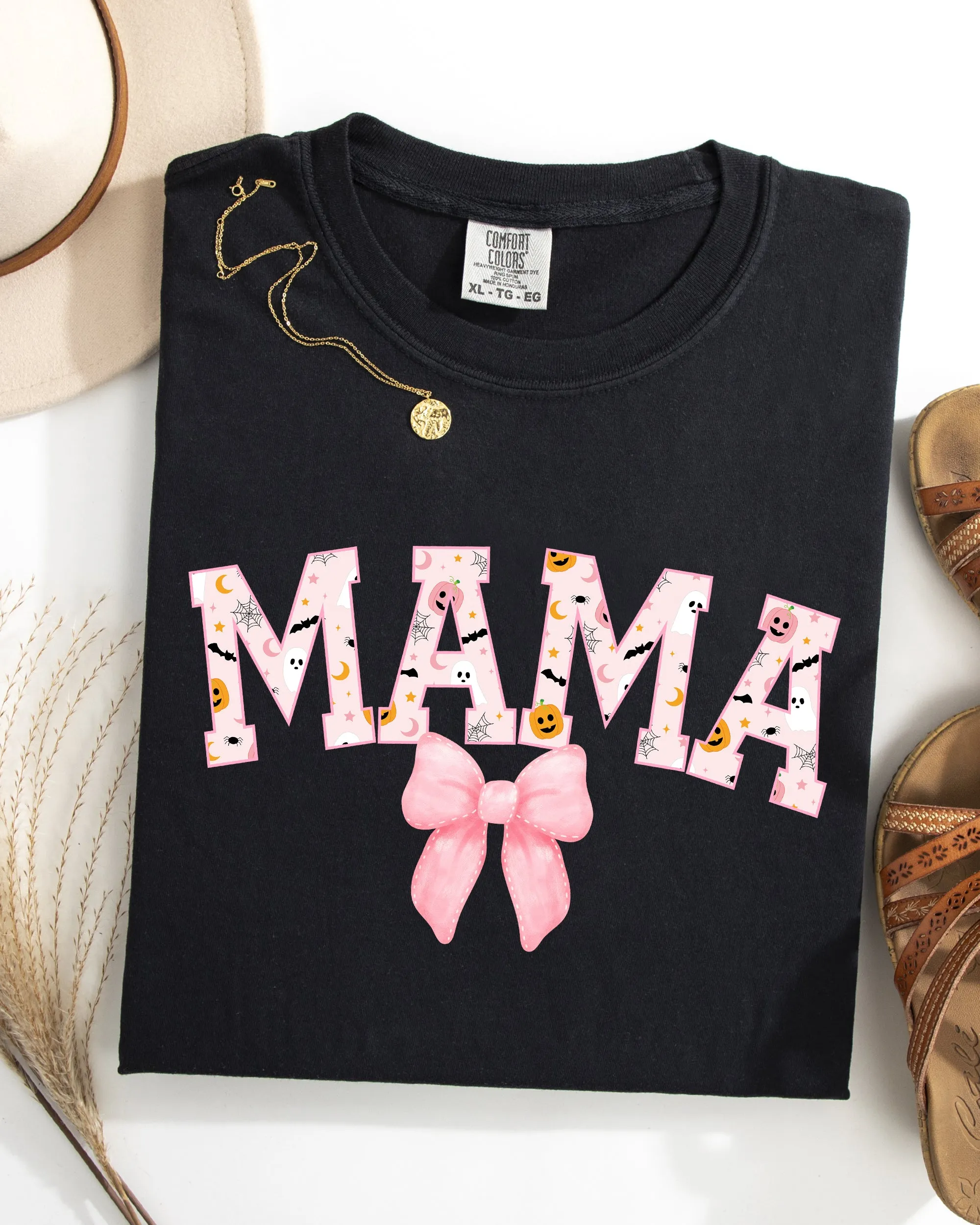 Halloween, Mama, Coquette Ribbons and Bows, Fall, Autumn Shirt Comfort Colors T-Shirt sold by Refinery Number One product image thumbnail 4