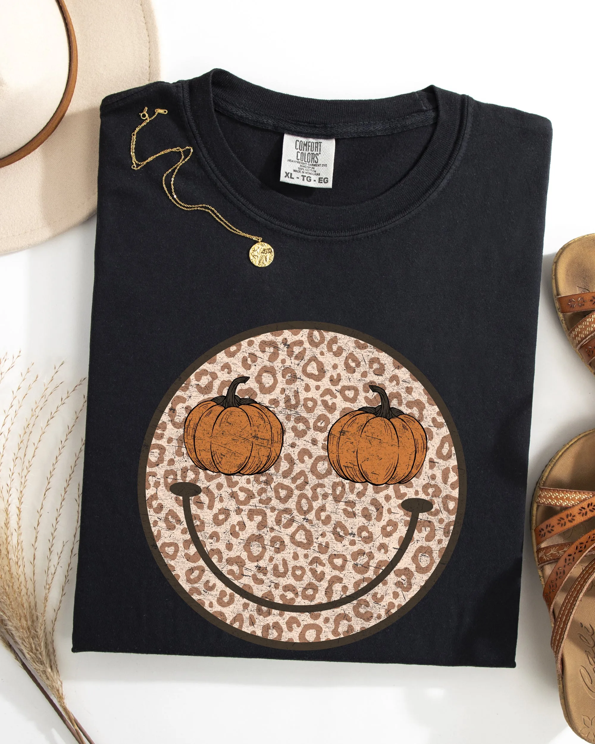 Leopard Print Smiley, Halloween, Pumpkin, Retro, Fall, Autumn Shirt Comfort Colors T-Shirt sold by Refinery Number One product image thumbnail 5