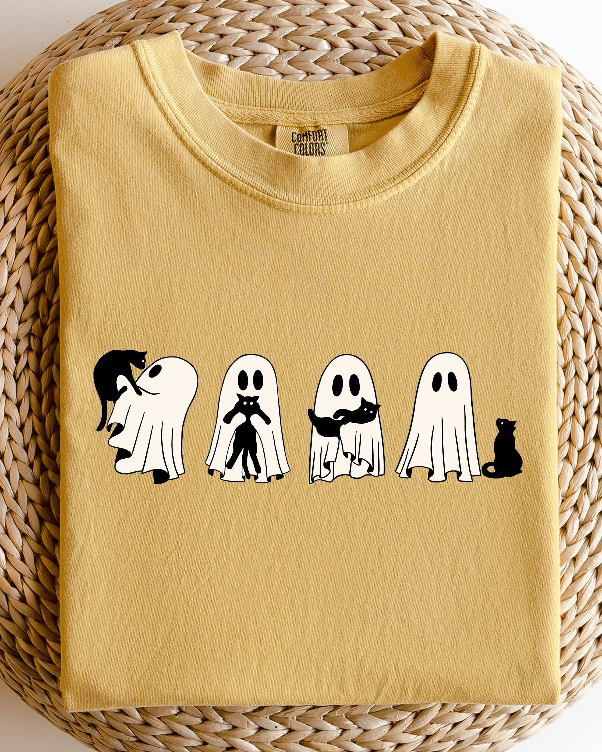 Ghost Cats, Adorable, Halloween, Witch, Skeleton, Trick or Treat Shirt Comfort Colors T-Shirt sold by Refinery Number One product image thumbnail 4