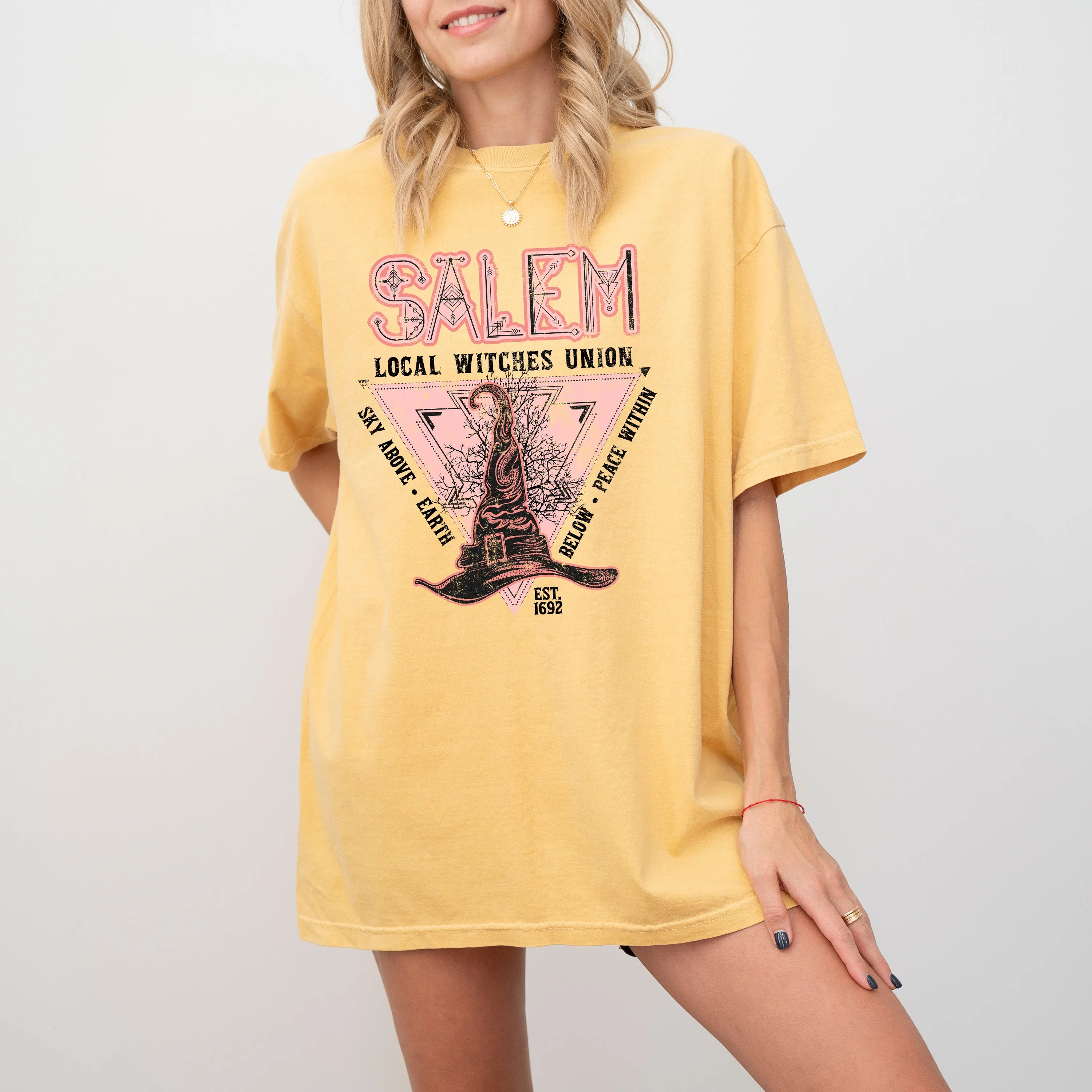 Salem Witches Union, 1692, Halloween, Sky Above, Earth Below, Peace Within, Local Witch Union, Fun Shirt Comfort Colors T-Shirt sold by Refinery Number One product image thumbnail 5