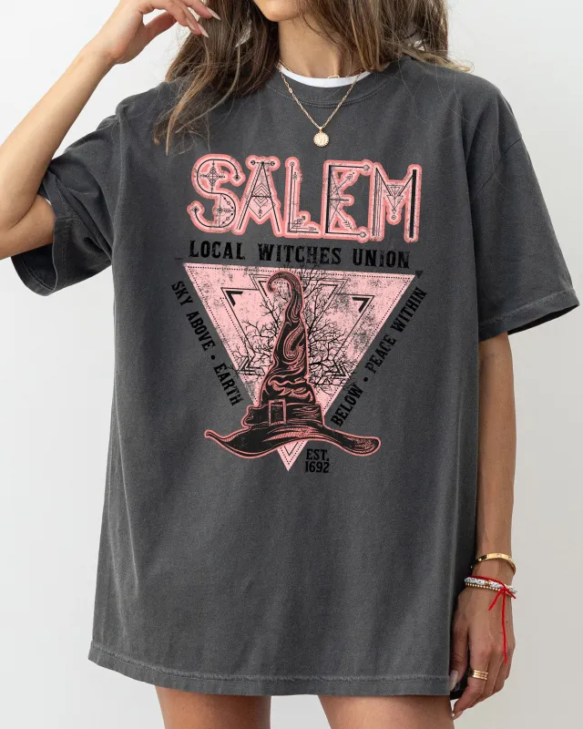 Salem Witches Union, 1692, Halloween, Sky Above, Earth Below, Peace Within, Local Witch Union, Fun Shirt Comfort Colors T-Shirt sold by Refinery Number One
