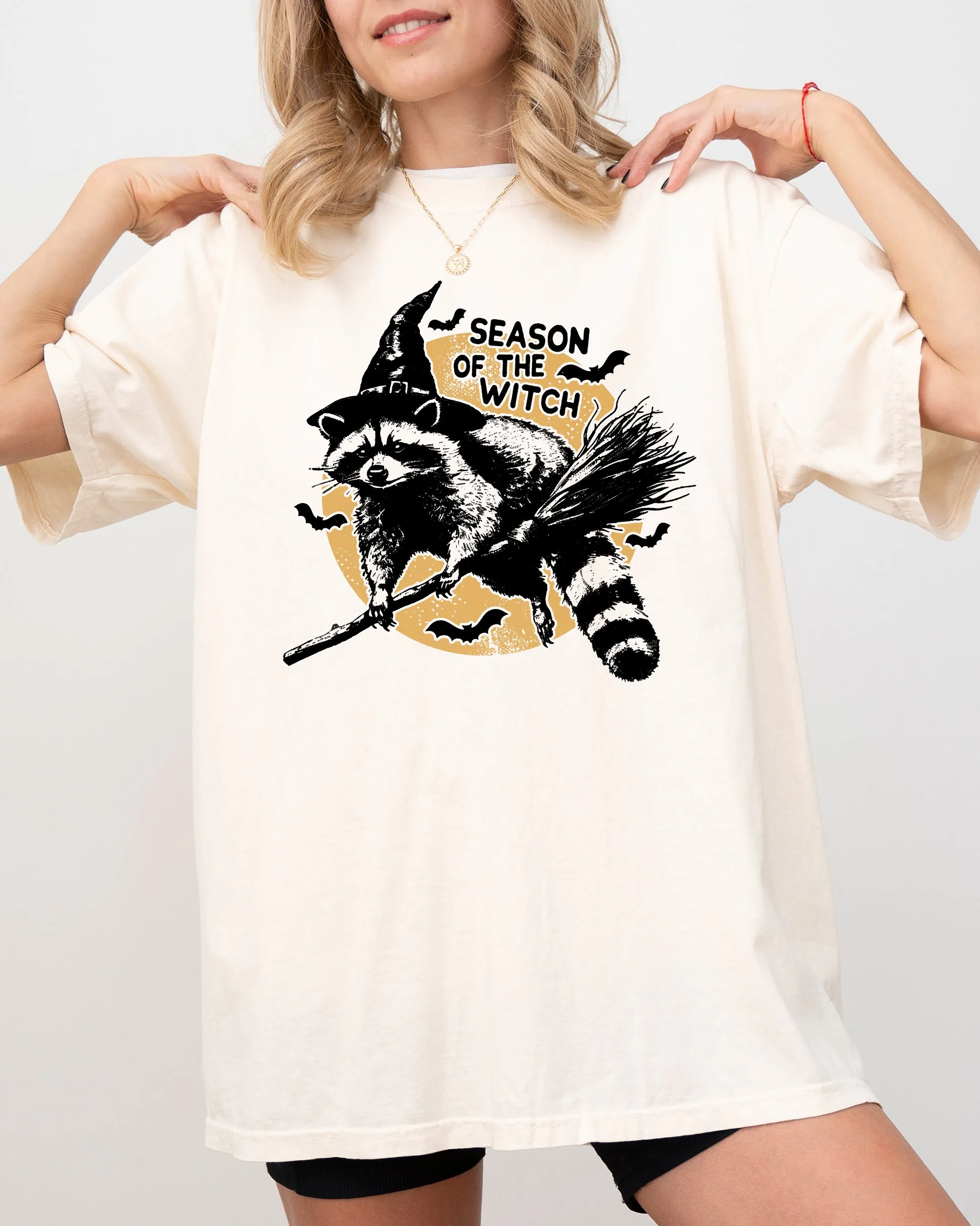 Season Of The Witch, Cute Raccoon, Halloween, Meme, Bats, Moon, Spooky, Feral Shirt Comfort Colors T-Shirt sold by Refinery Number One product image thumbnail 5