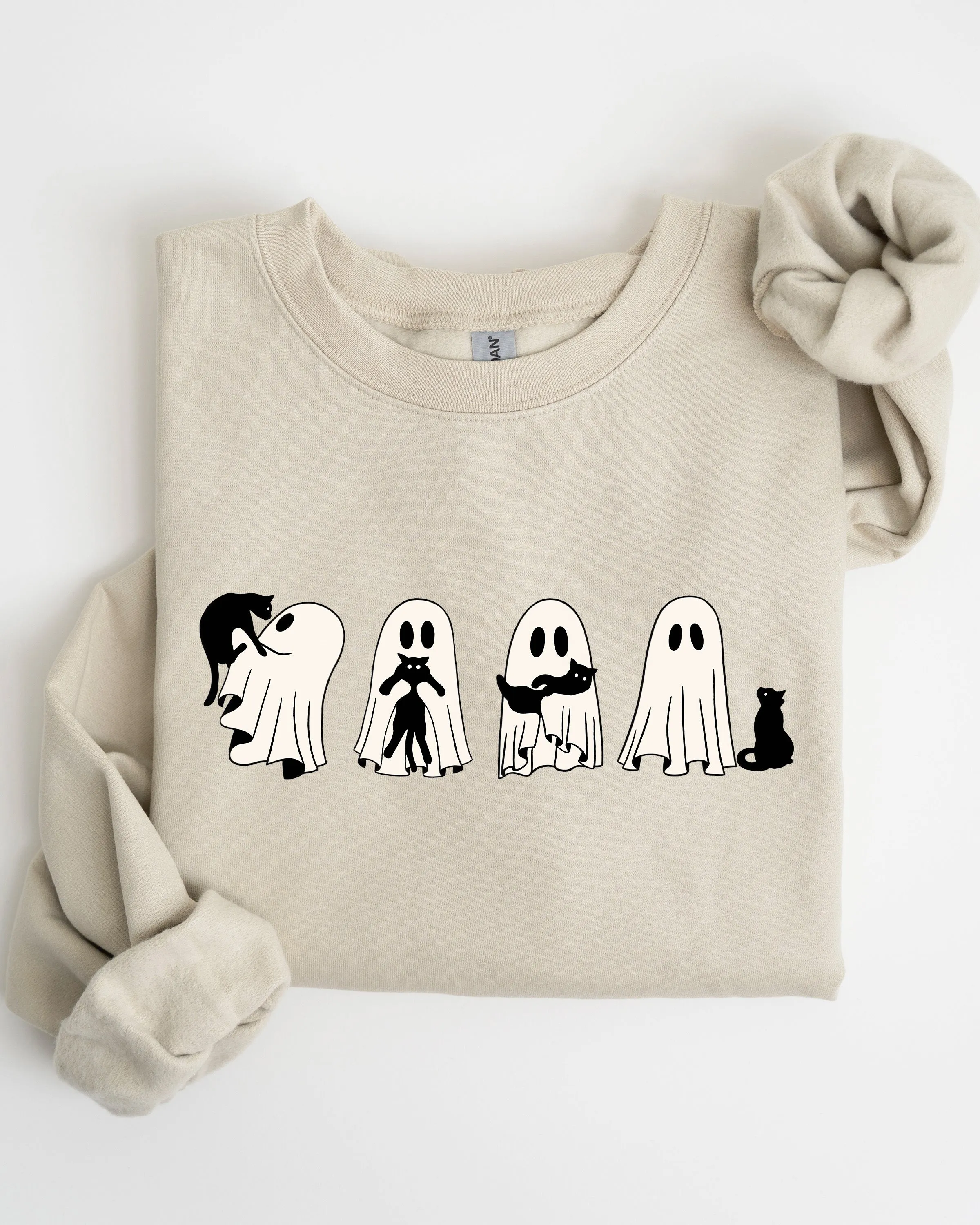 Ghost Cats, Adorable, Halloween, Witch, Skeleton, Trick or Treat Sweatshirt sold by Refinery Number One product image thumbnail 5