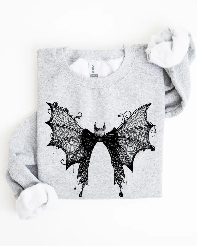 Halloween Bat, Lace, Gothic, Goth, Fashion, Spooky, Witch Sweatshirt sold by Refinery Number One